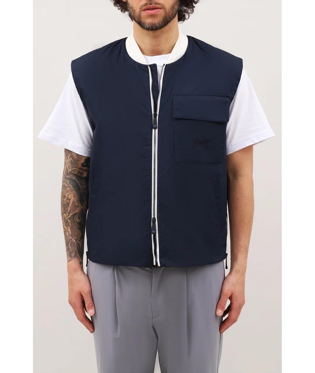 KNT Темно-синий хлопковый жилет, фото 2