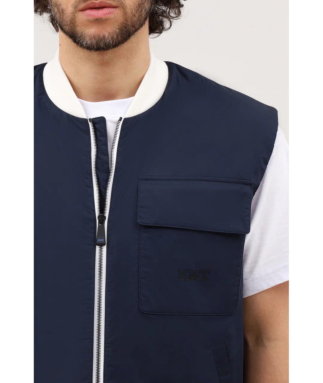 KNT Темно-синий хлопковый жилет, фото 3