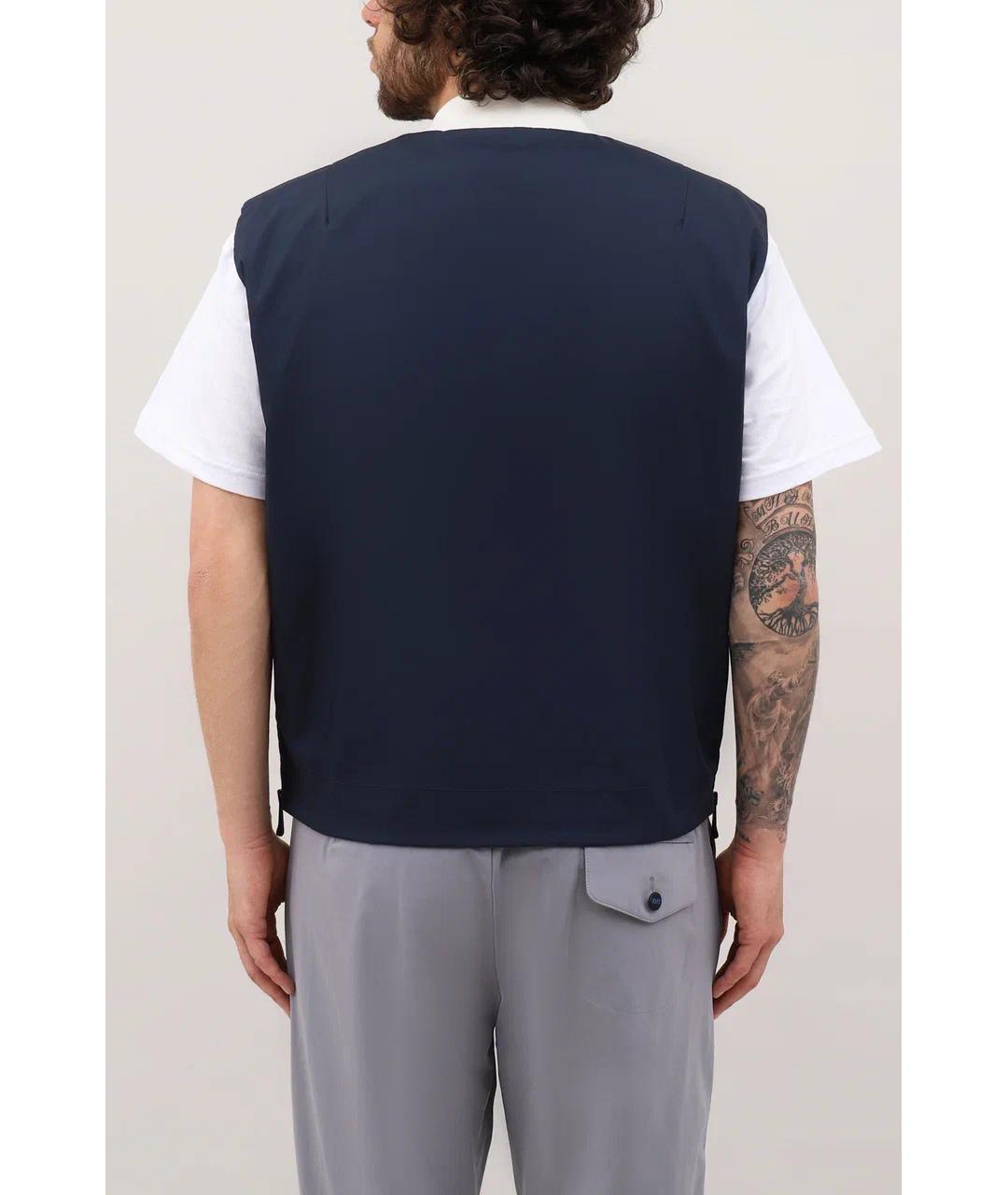 KNT Темно-синий хлопковый жилет, фото 5