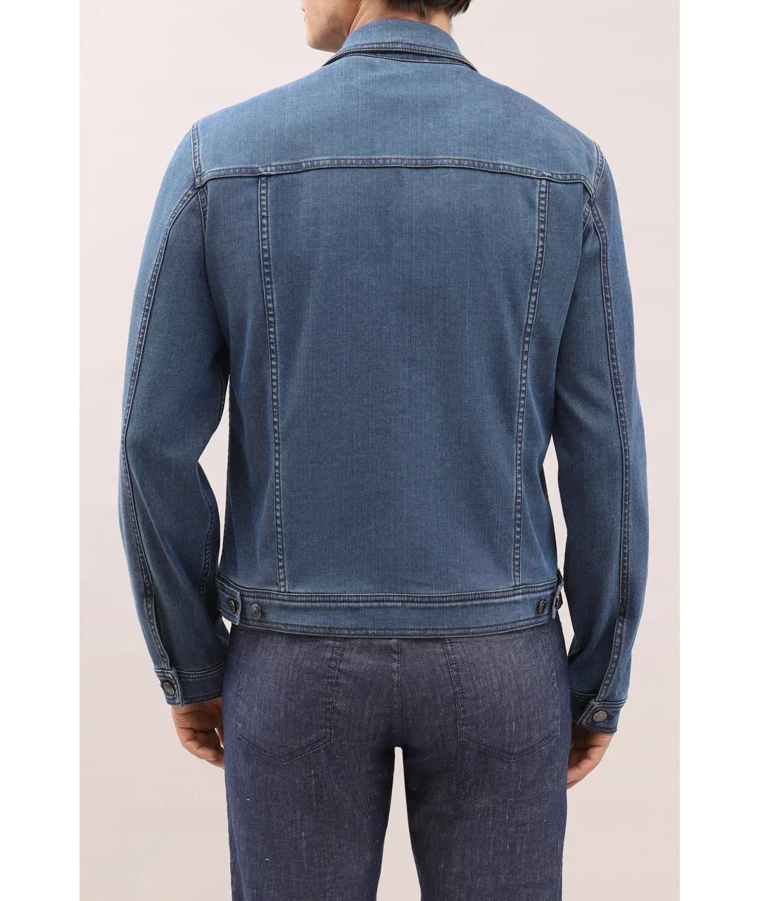 CANALI Голубая хлопковая куртка, фото 5