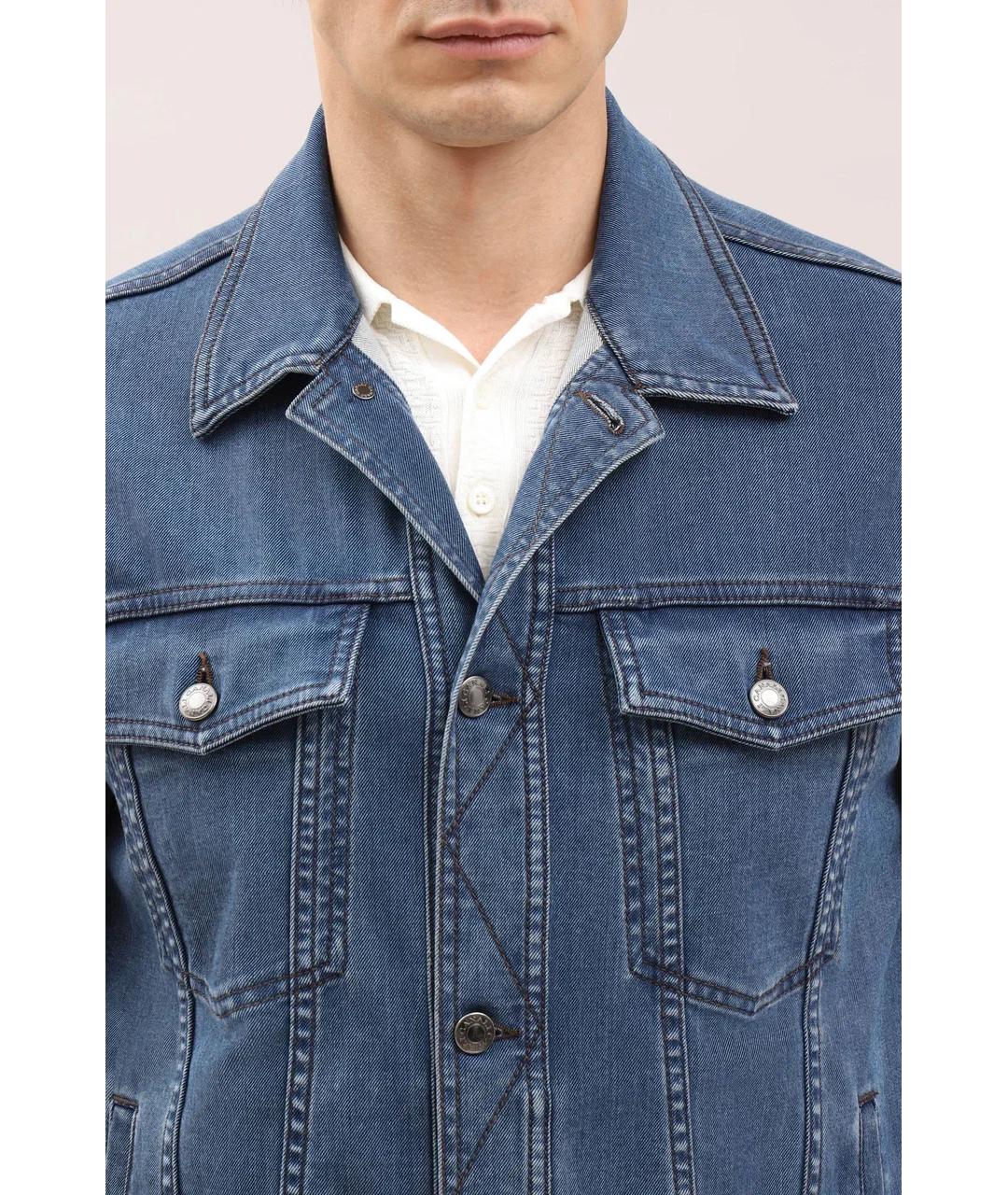 CANALI Голубая хлопковая куртка, фото 3