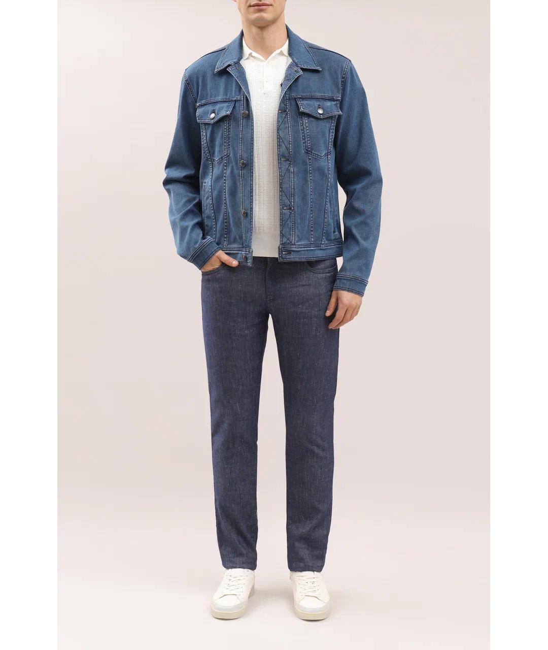 CANALI Голубая хлопковая куртка, фото 4