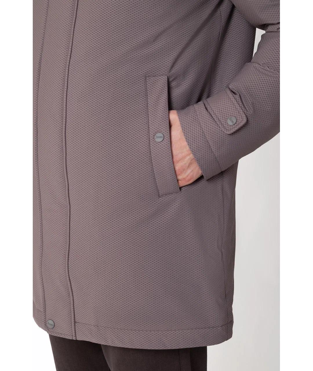 HERNO Серый полиамидовый пуховик, фото 7