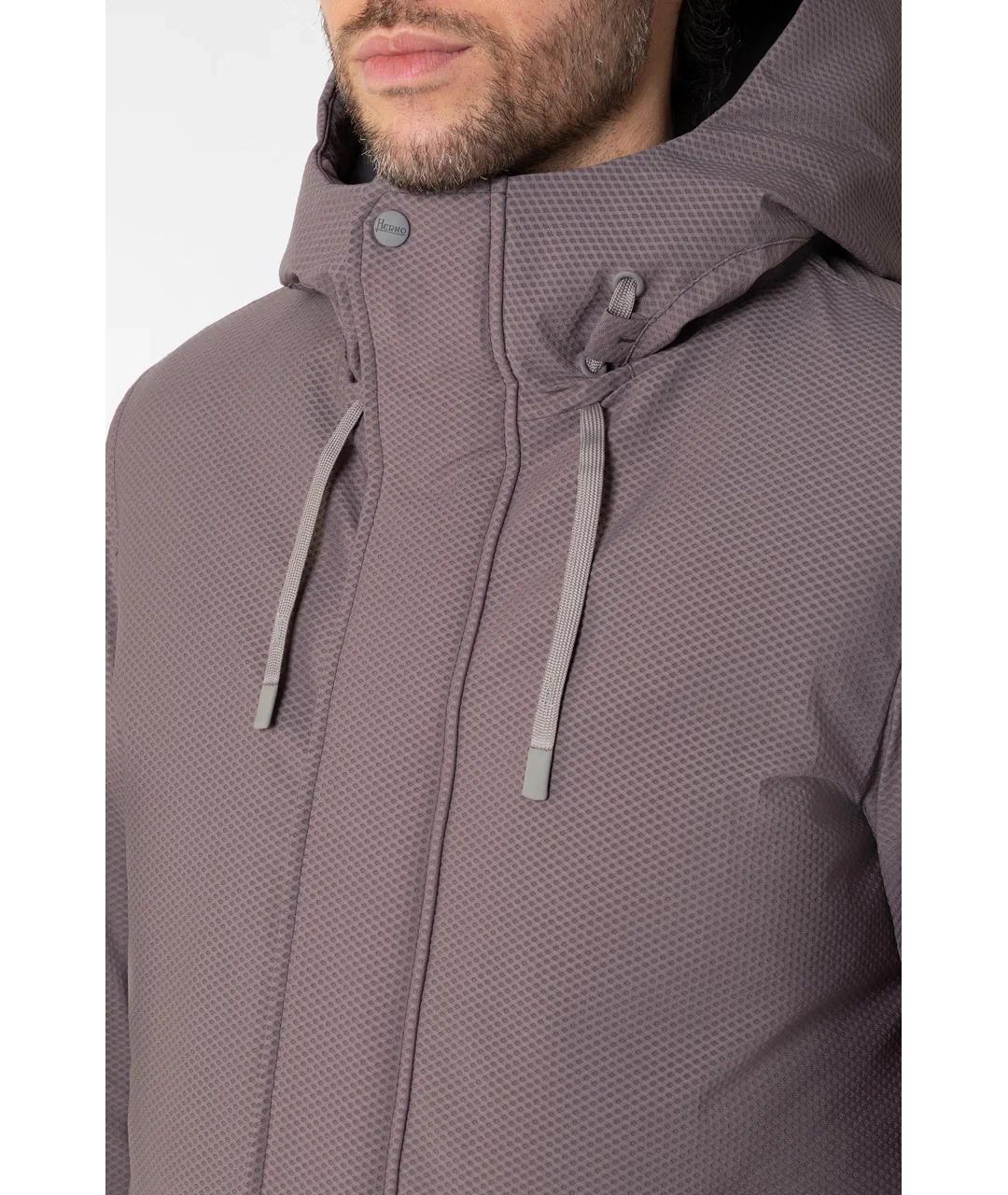 HERNO Серый полиамидовый пуховик, фото 4