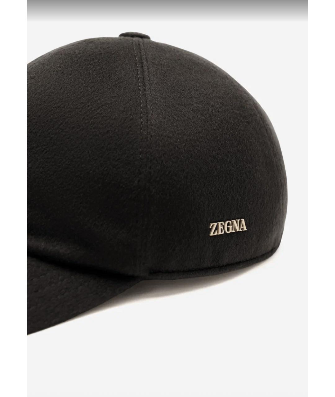ZEGNA Черная кашемировая кепка/бейсболка, фото 3
