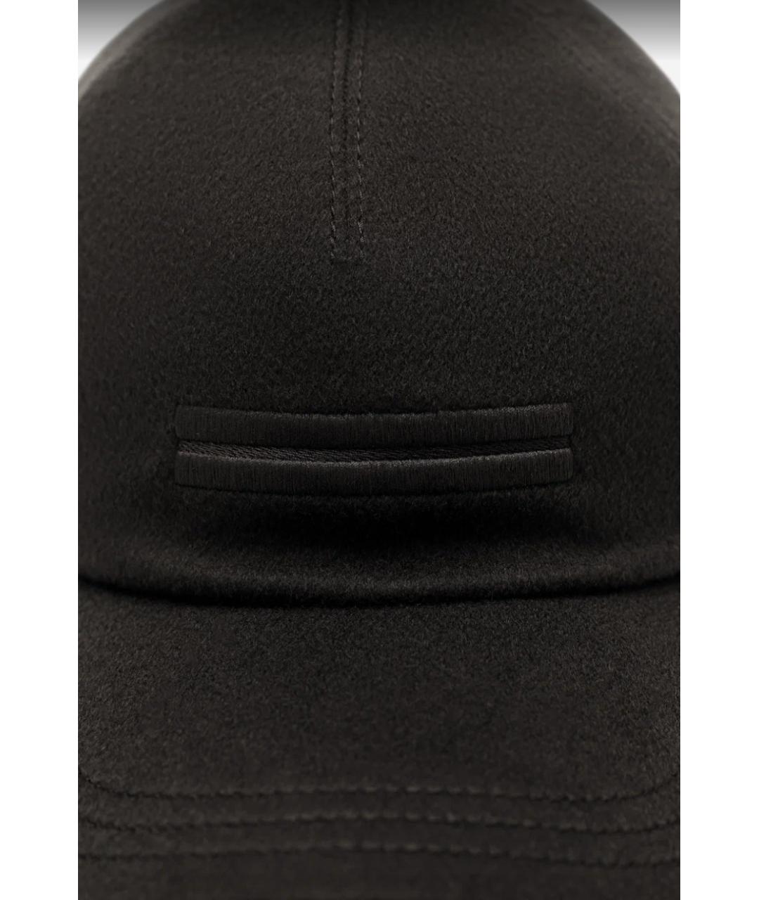ZEGNA Черная кашемировая кепка/бейсболка, фото 2