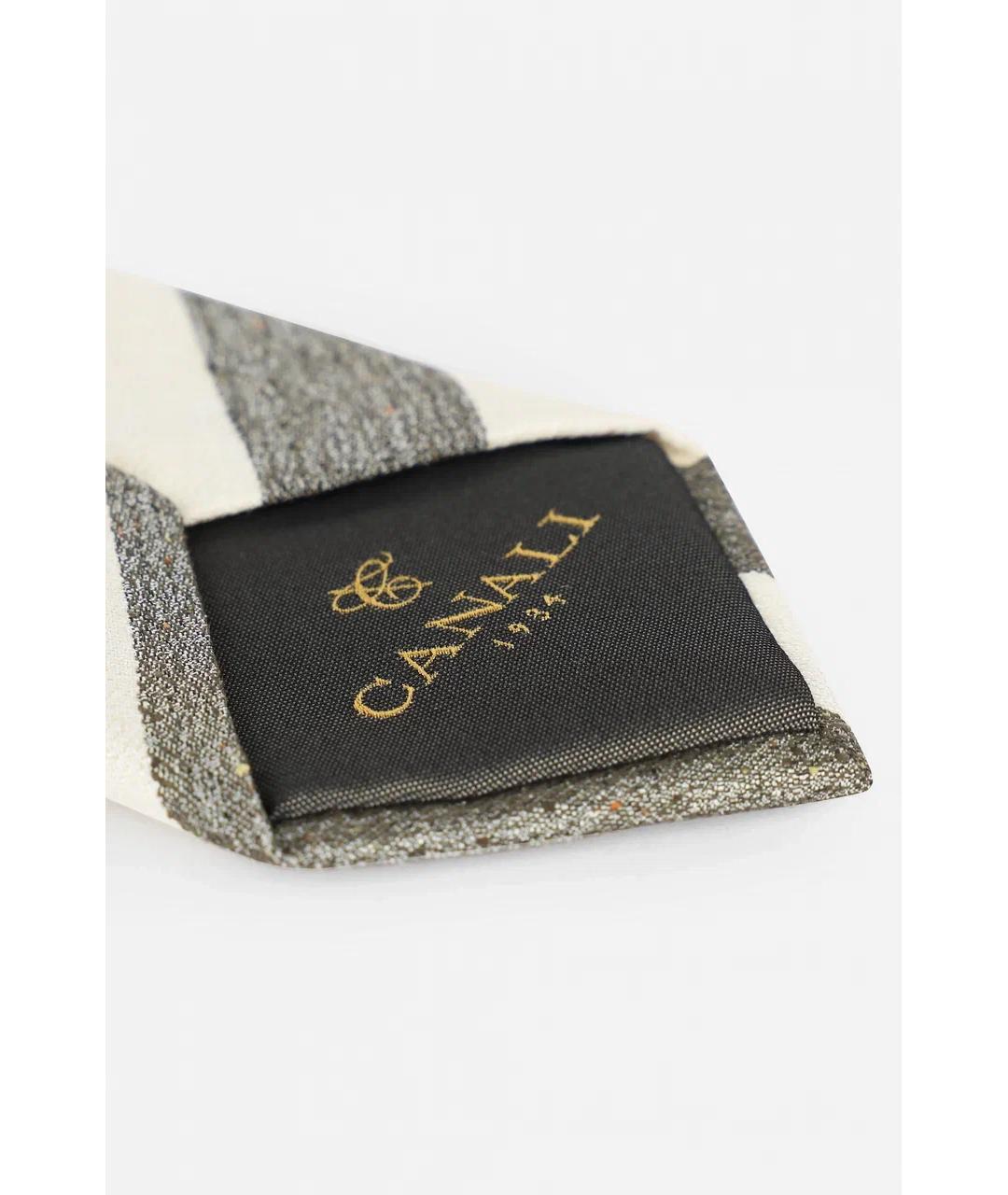 CANALI Серый шелковый галстук, фото 2