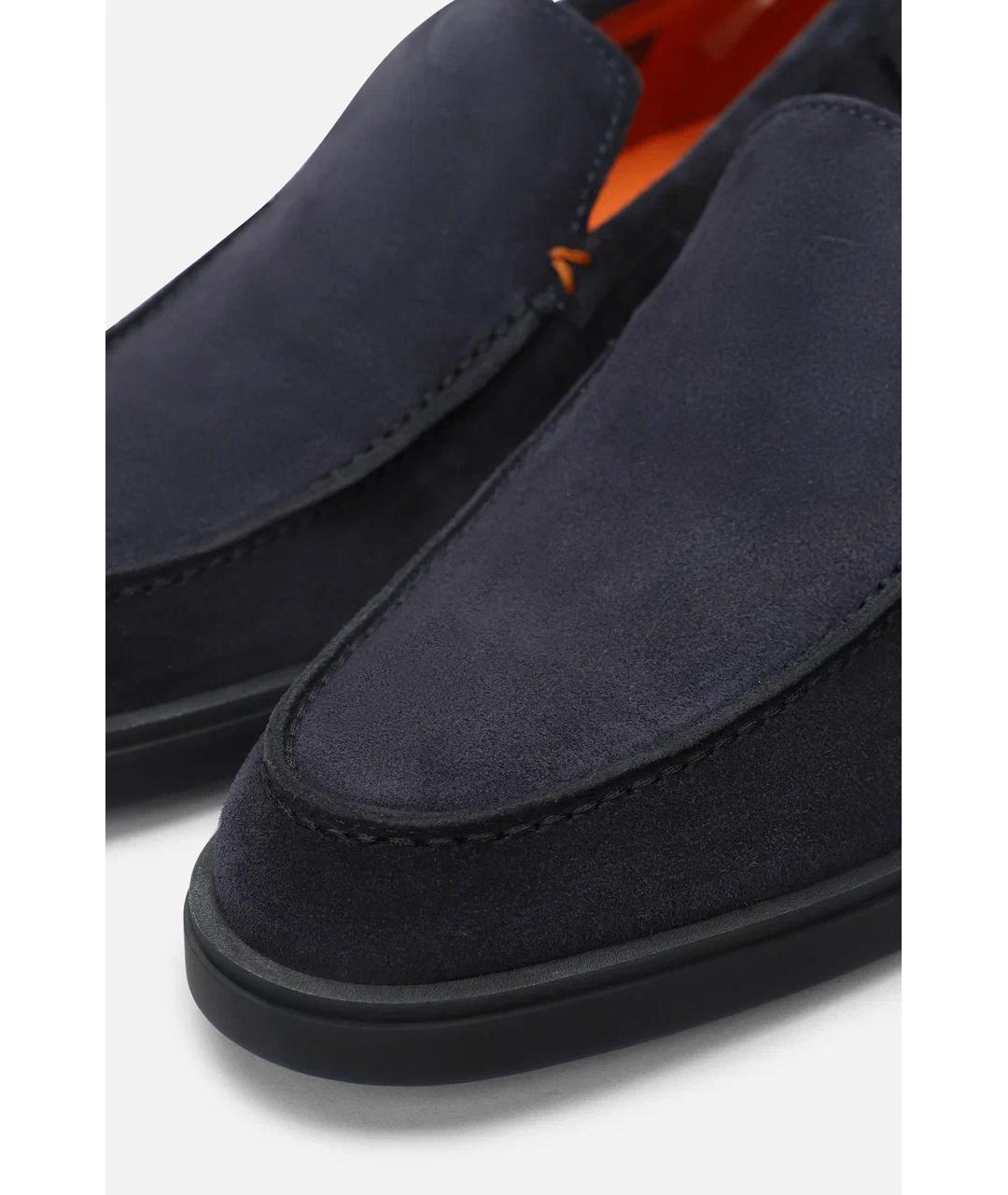 SANTONI Темно-синие замшевые лоферы, фото 3