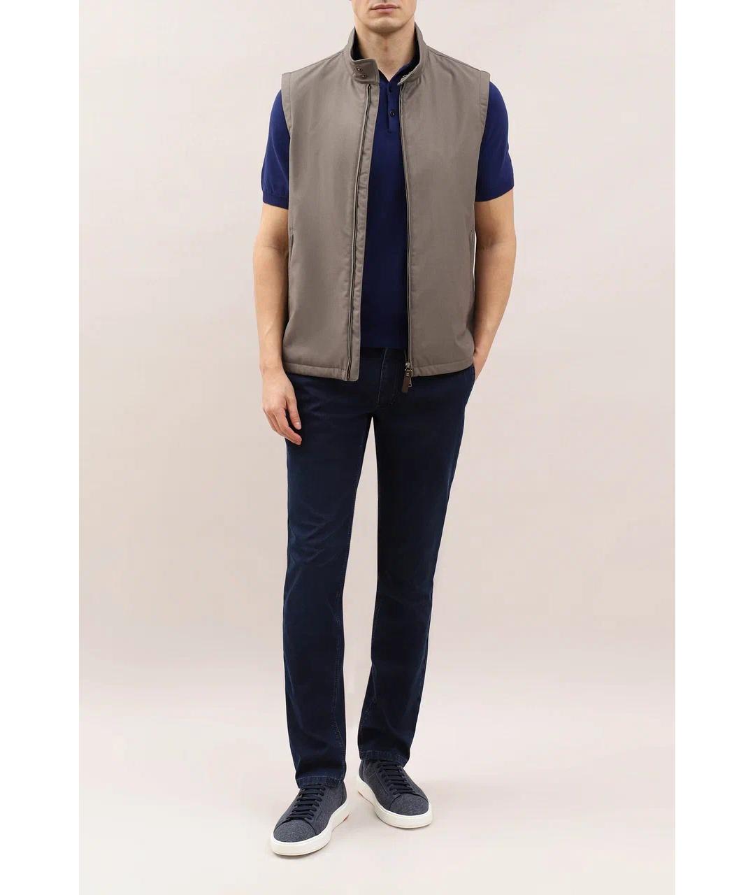 CANALI Коричневый полиэстеровый жилет, фото 2