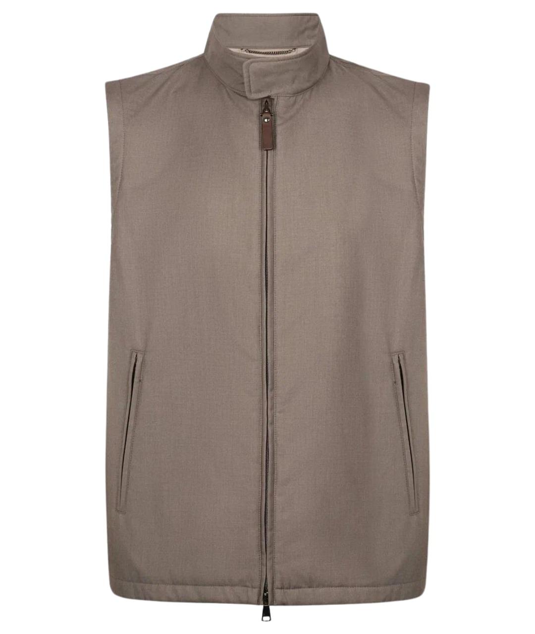 CANALI Коричневый полиэстеровый жилет, фото 1