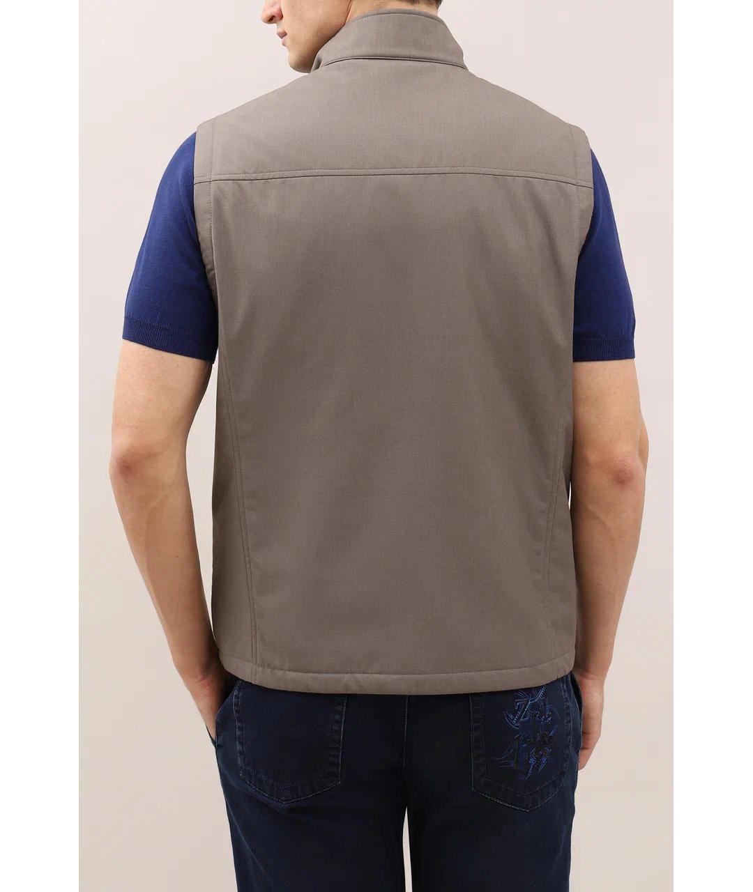 CANALI Коричневый полиэстеровый жилет, фото 5