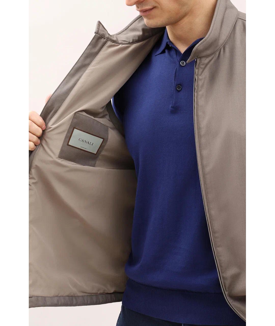 CANALI Коричневый полиэстеровый жилет, фото 6