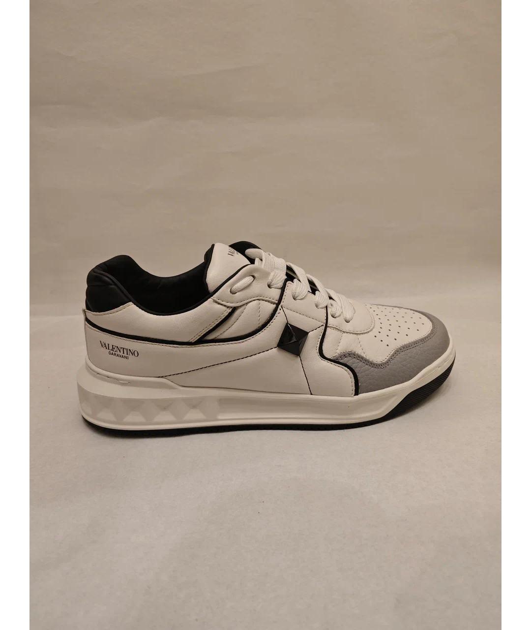 VALENTINO Белые кожаные низкие кроссовки / кеды, фото 7
