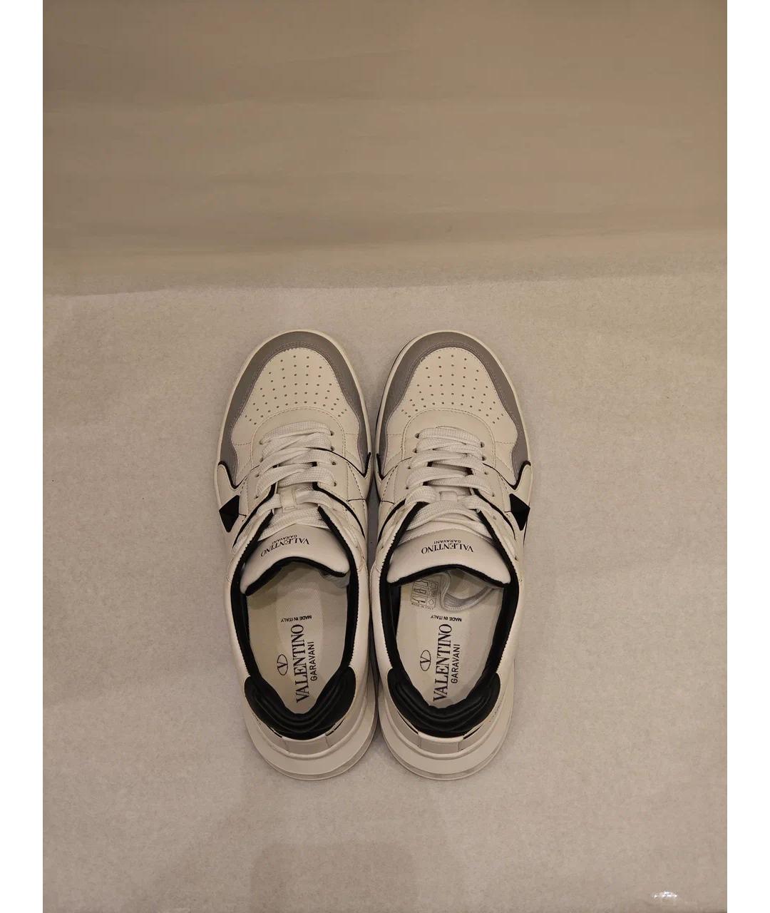 VALENTINO Белые кожаные низкие кроссовки / кеды, фото 6