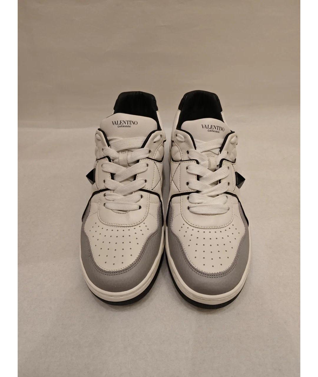 VALENTINO Белые кожаные низкие кроссовки / кеды, фото 5