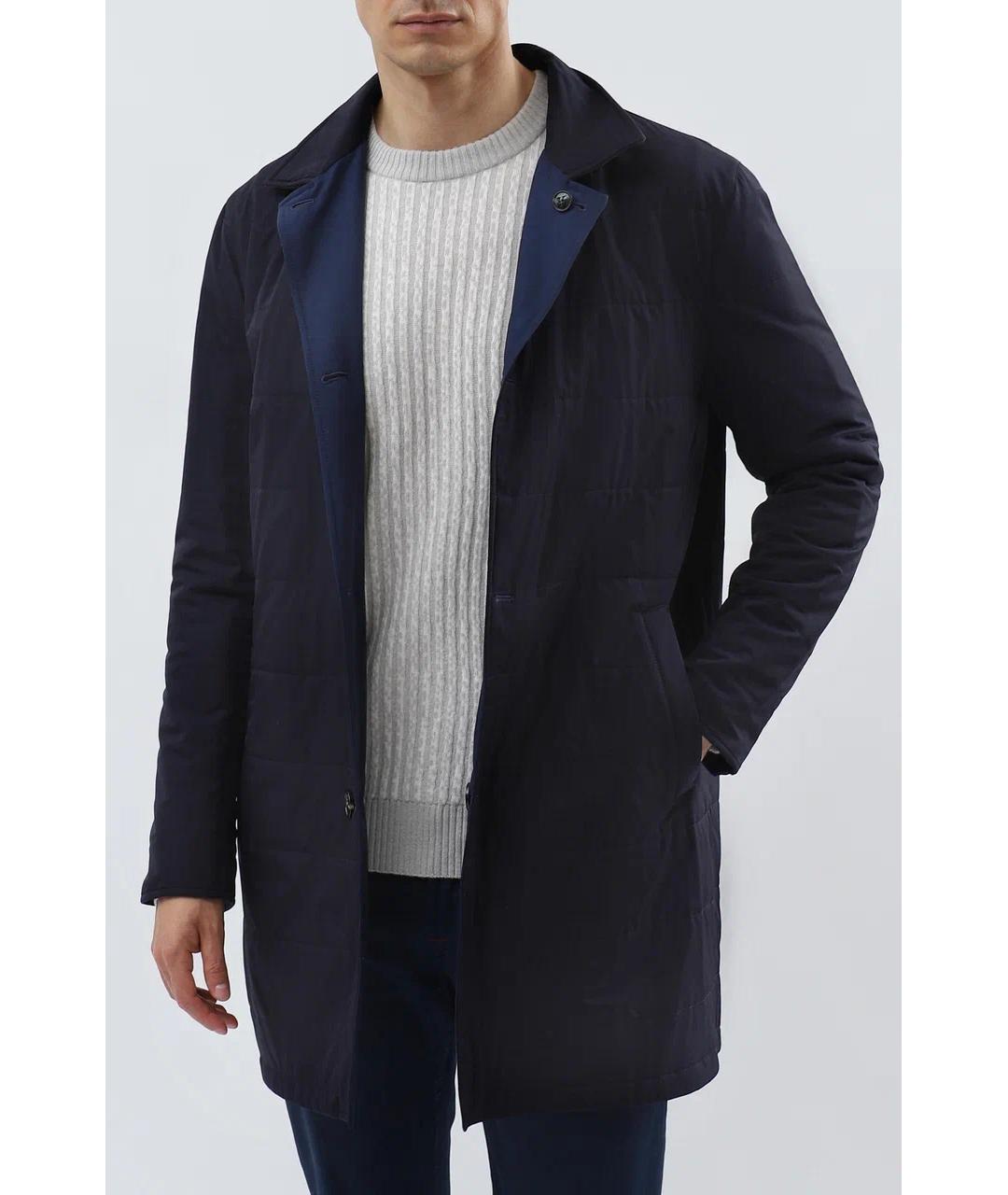 KITON Темно-синий кашемировый тренч / плащ, фото 2