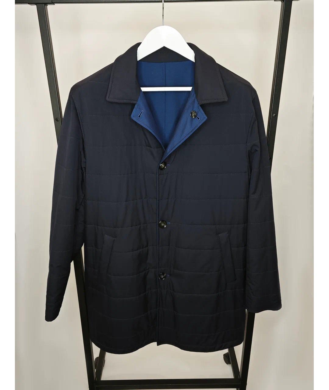 KITON Темно-синий кашемировый тренч / плащ, фото 6