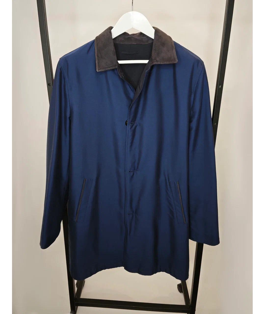 KITON Темно-синий кашемировый тренч / плащ, фото 8