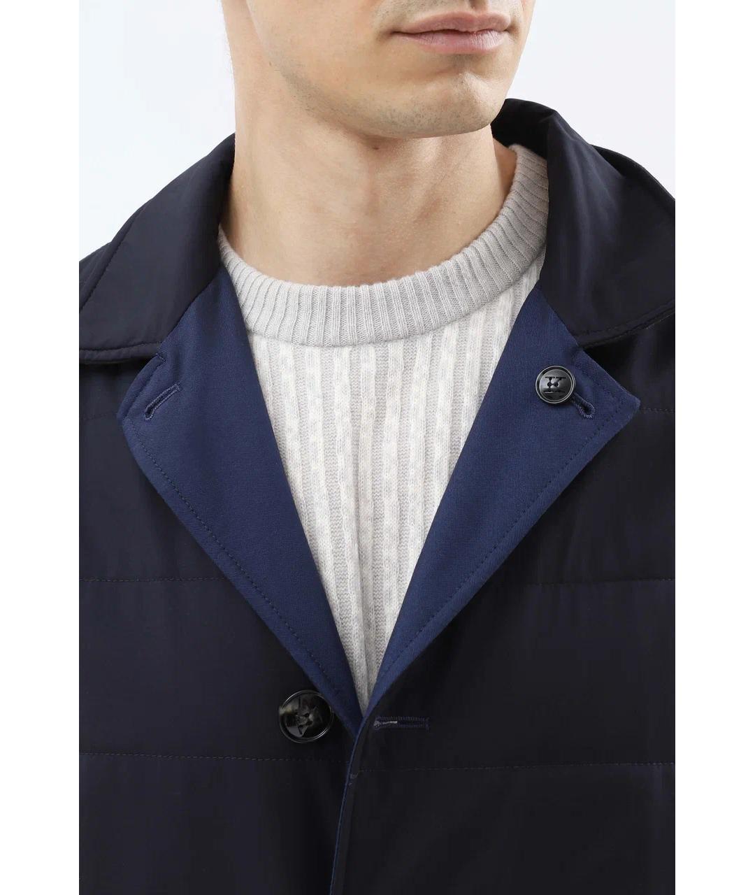 KITON Темно-синий кашемировый тренч / плащ, фото 5