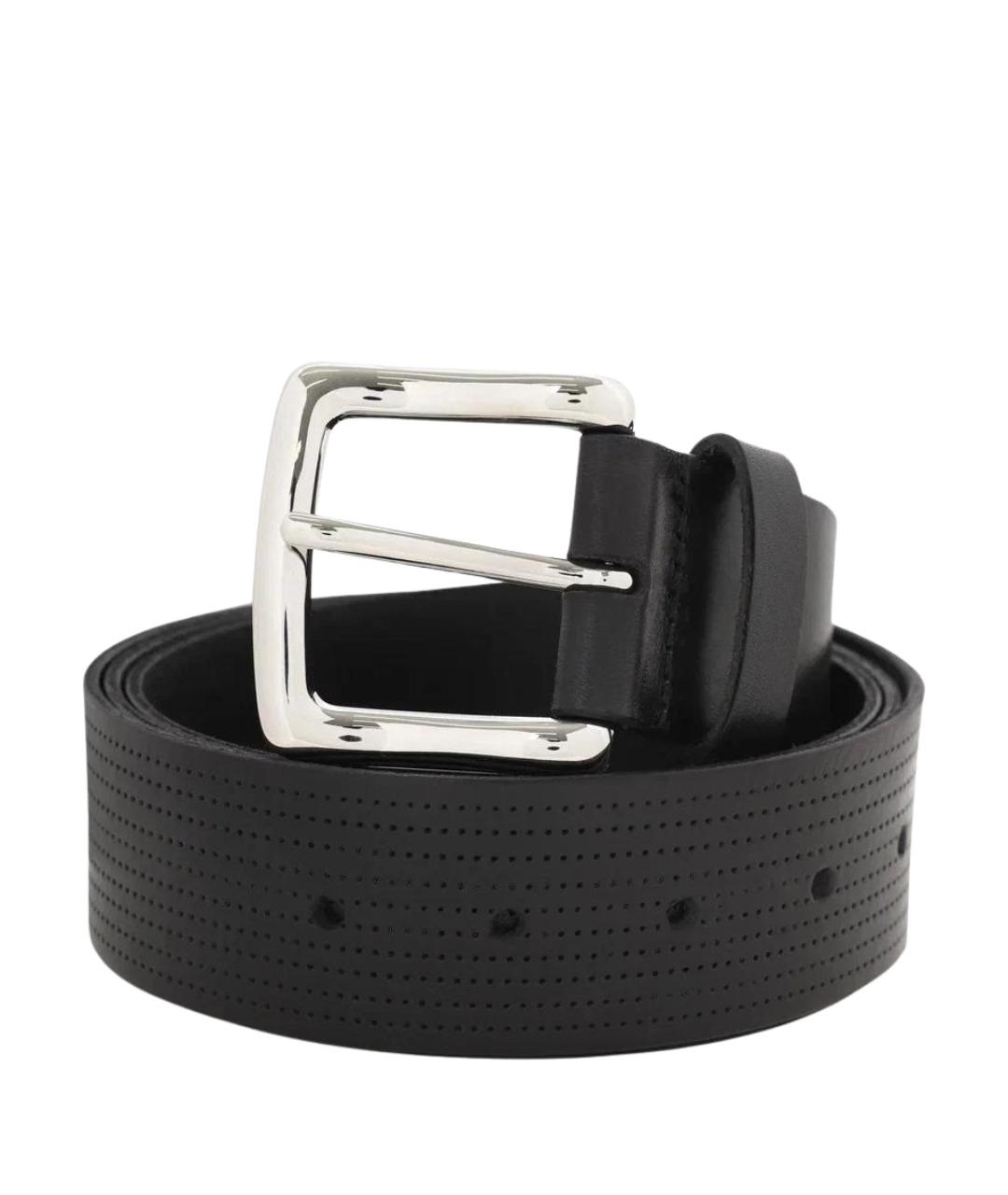 KITON Черный кожаный ремень, фото 1