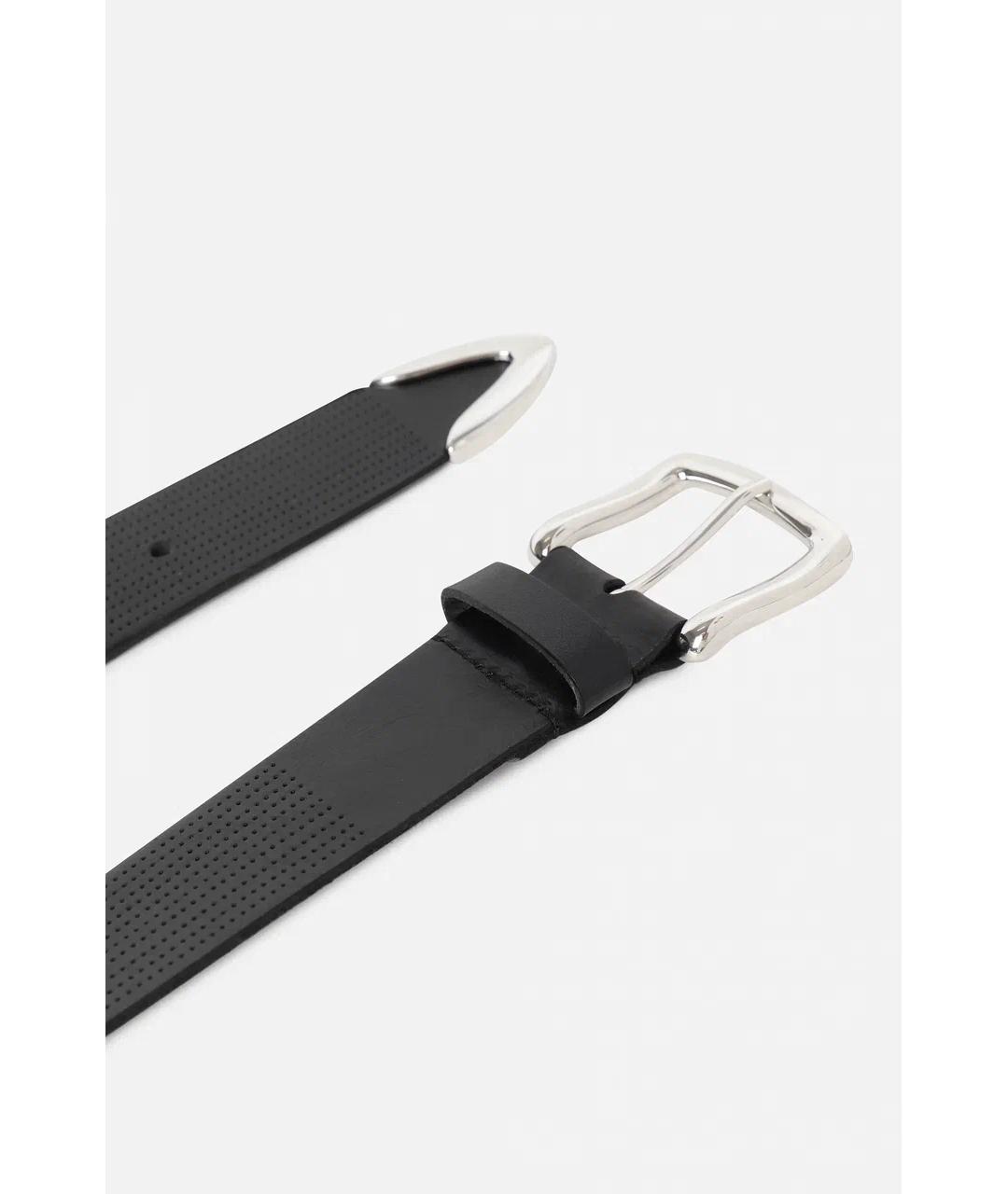 KITON Черный кожаный ремень, фото 2