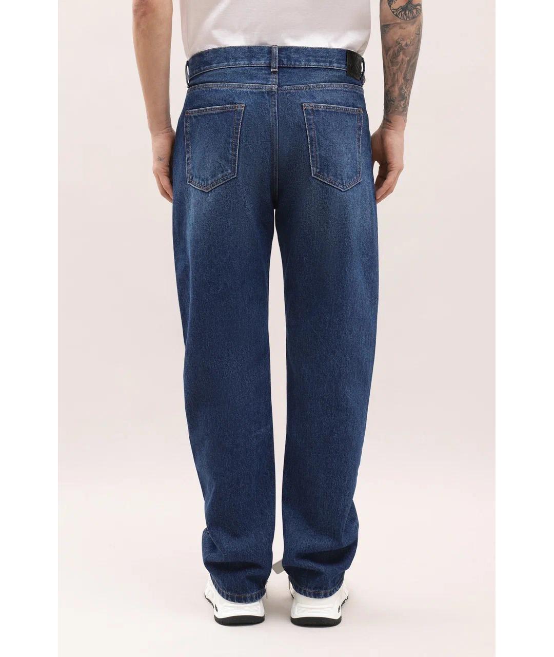 OFF-WHITE Синие хлопковые прямые джинсы, фото 3