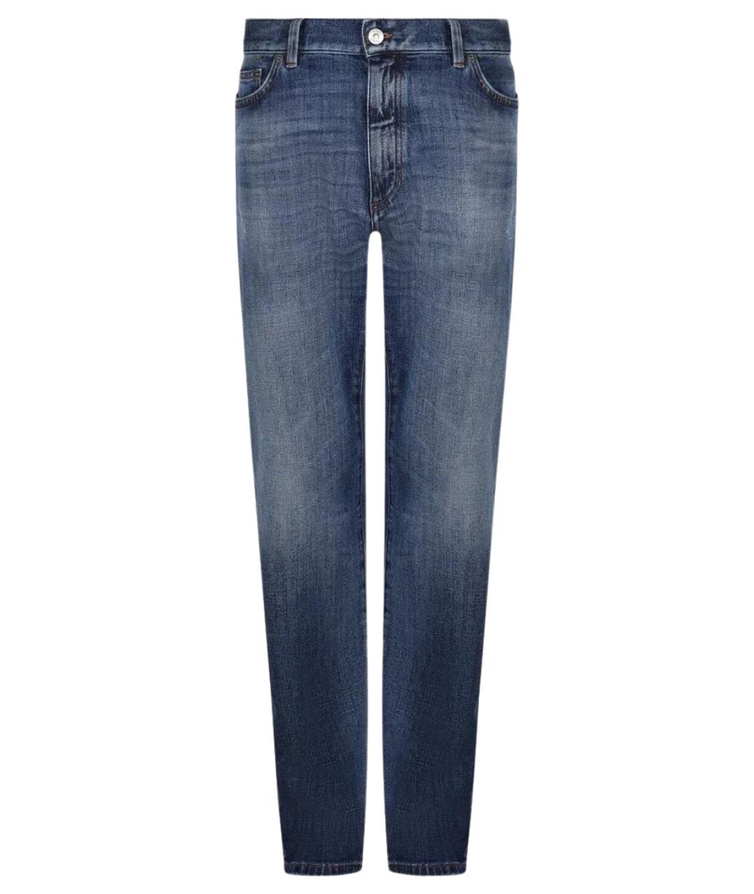 ZEGNA Синие хлопко-эластановые джинсы скинни, фото 1