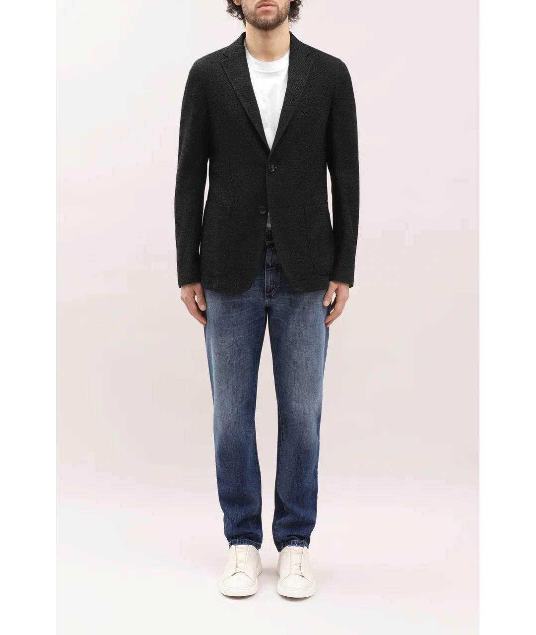 ZEGNA Синие хлопко-эластановые джинсы скинни, фото 2