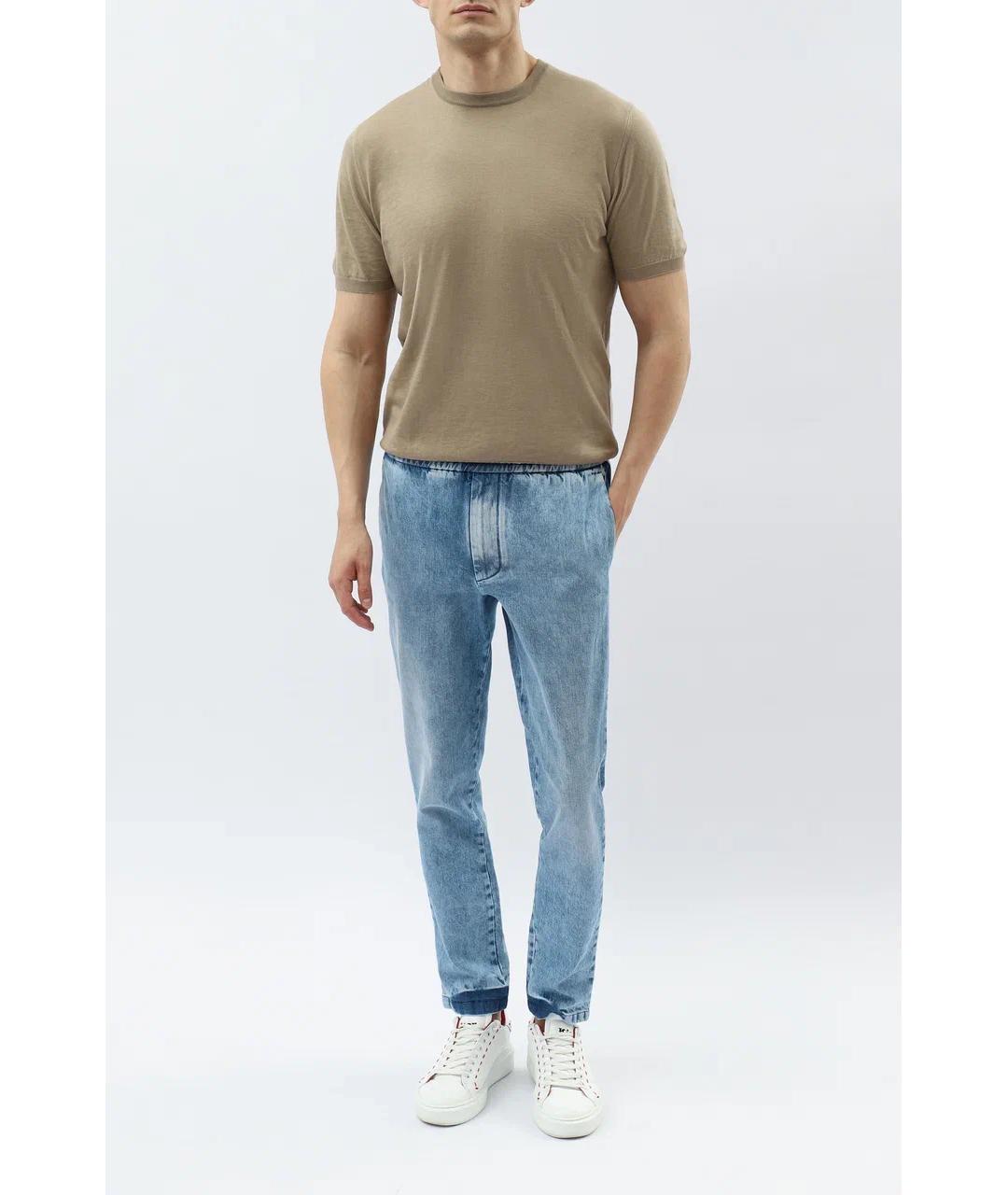 KNT Голубые хлопко-эластановые джинсы, фото 2