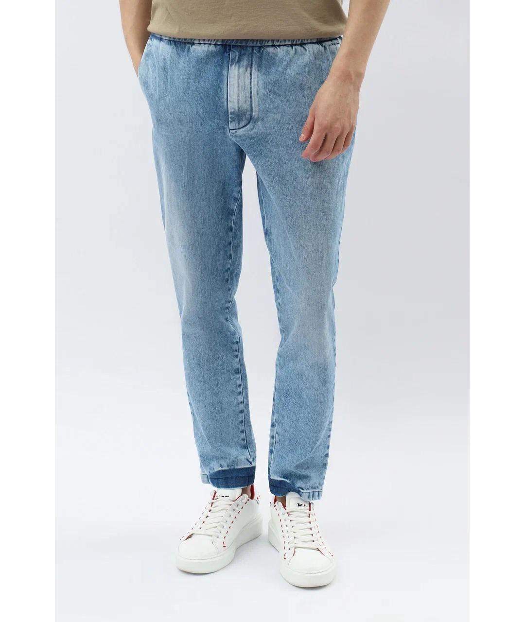 KNT Голубые хлопко-эластановые джинсы, фото 3