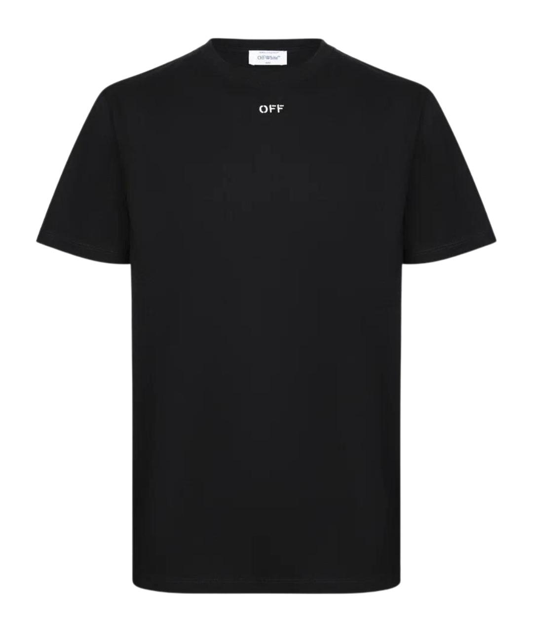 OFF-WHITE Черная хлопковая футболка, фото 1