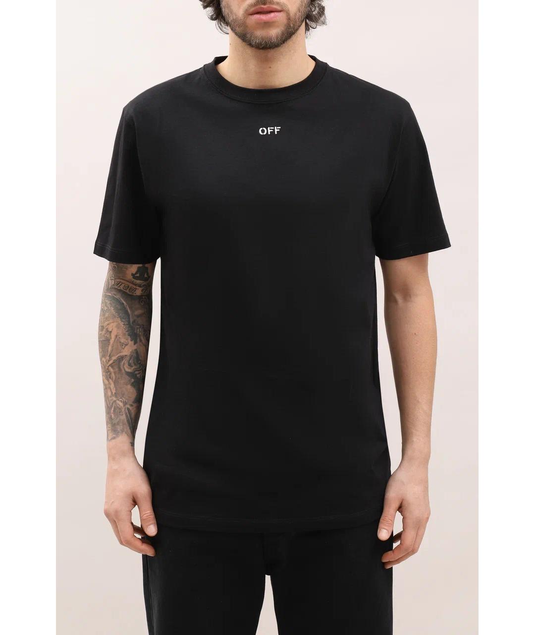 OFF-WHITE Черная хлопковая футболка, фото 2