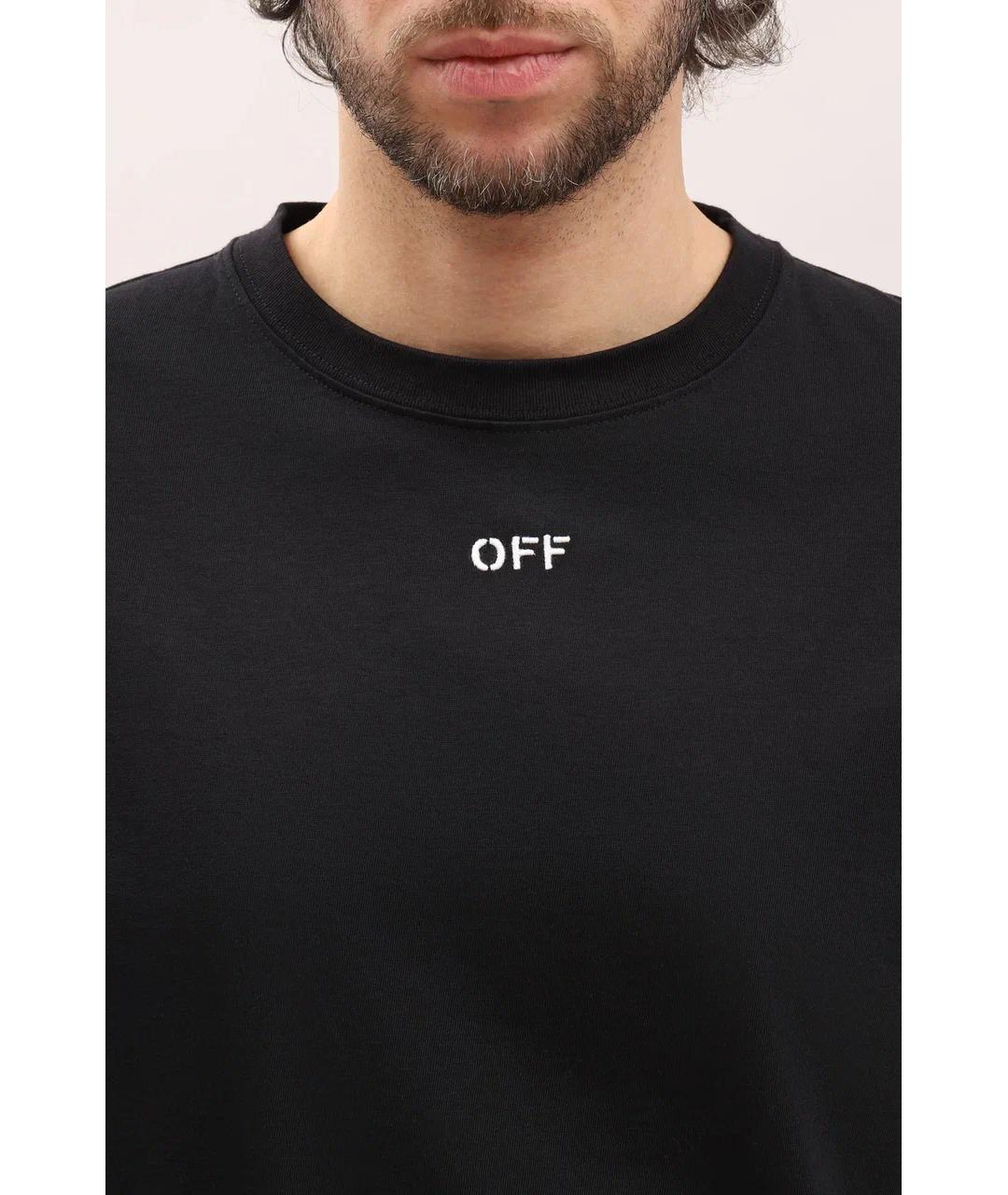 OFF-WHITE Черная хлопковая футболка, фото 4