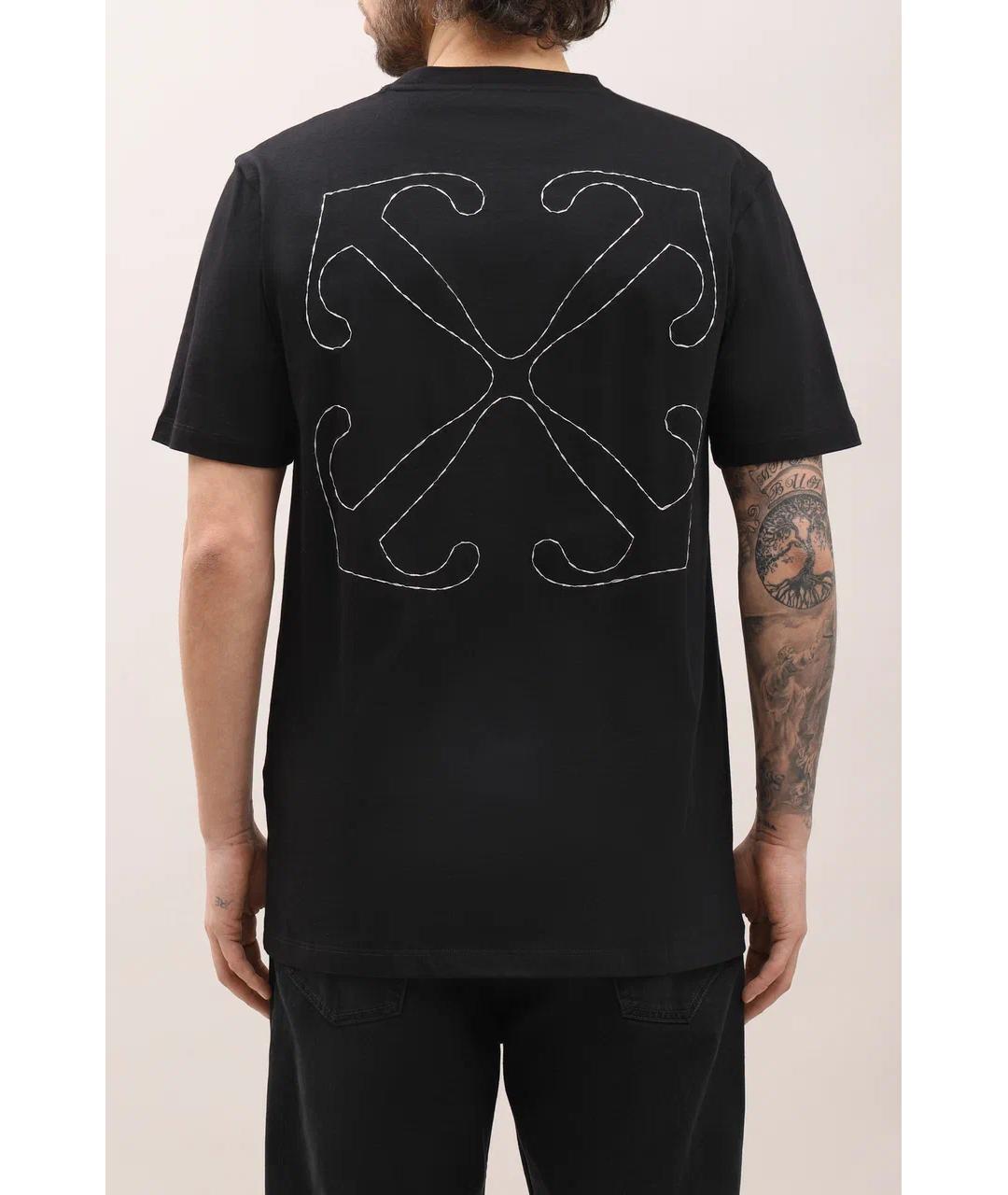 OFF-WHITE Черная хлопковая футболка, фото 3