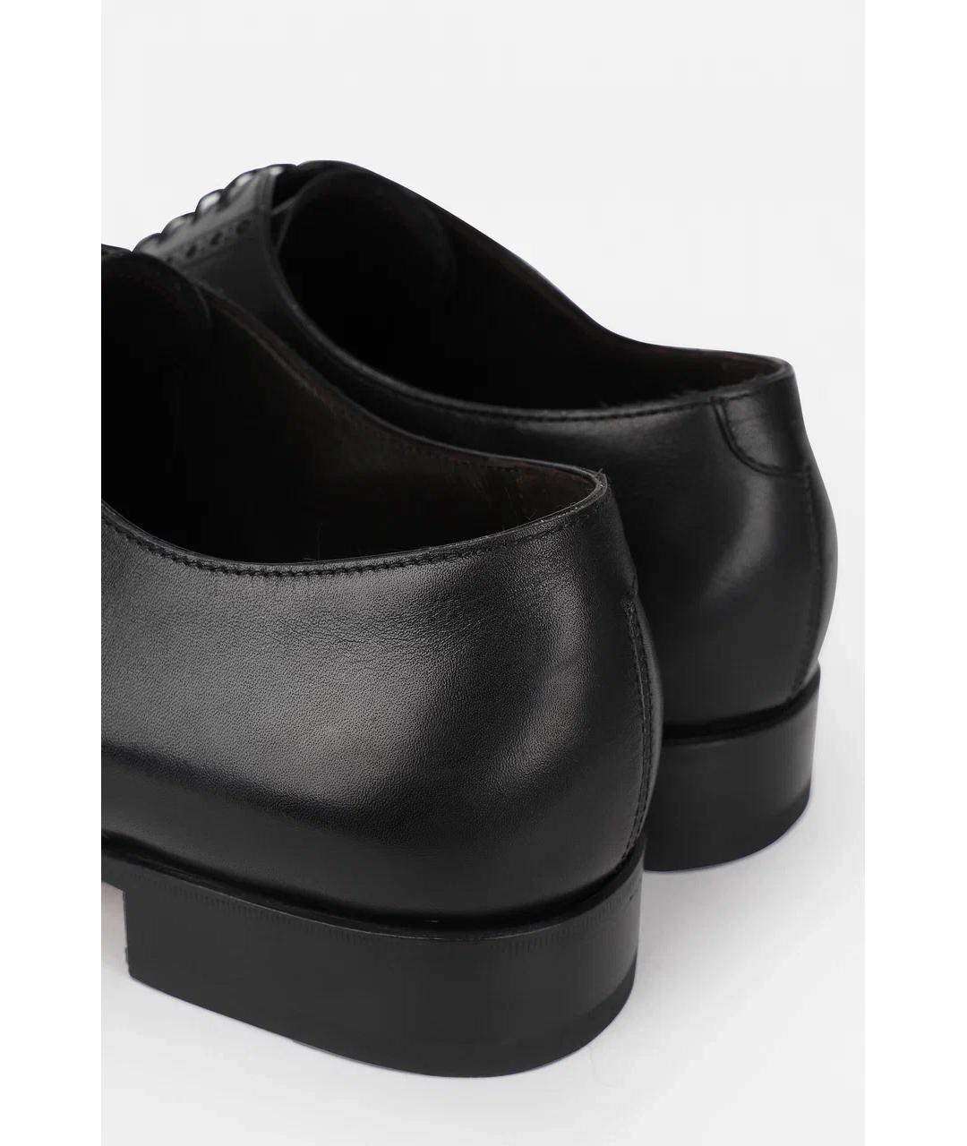 CANALI Черные кожаные низкие ботинки, фото 2