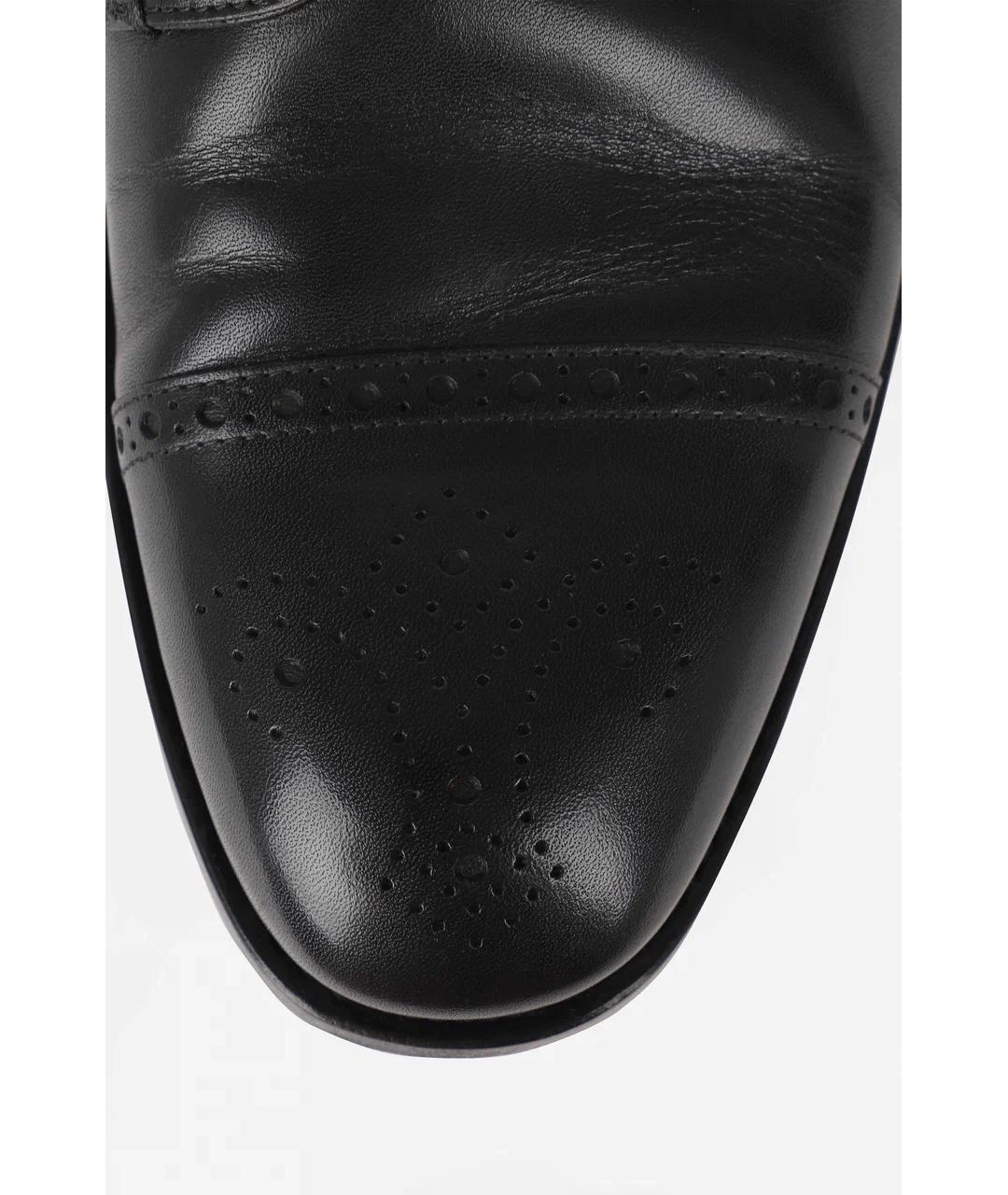 CANALI Черные кожаные низкие ботинки, фото 3