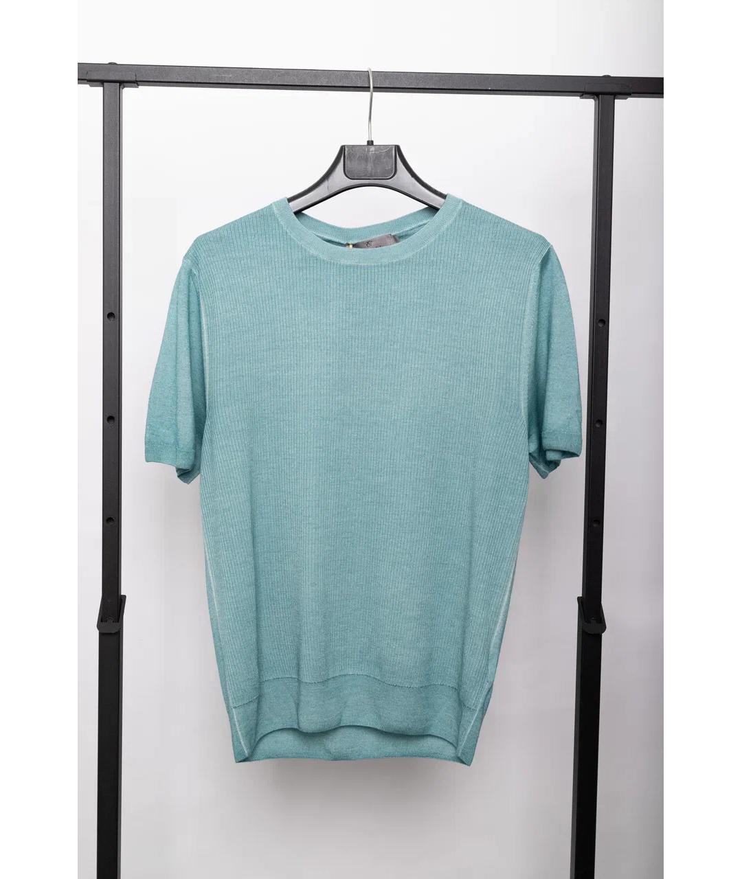 CANALI Бирюзовый шерстяной джемпер / свитер, фото 4