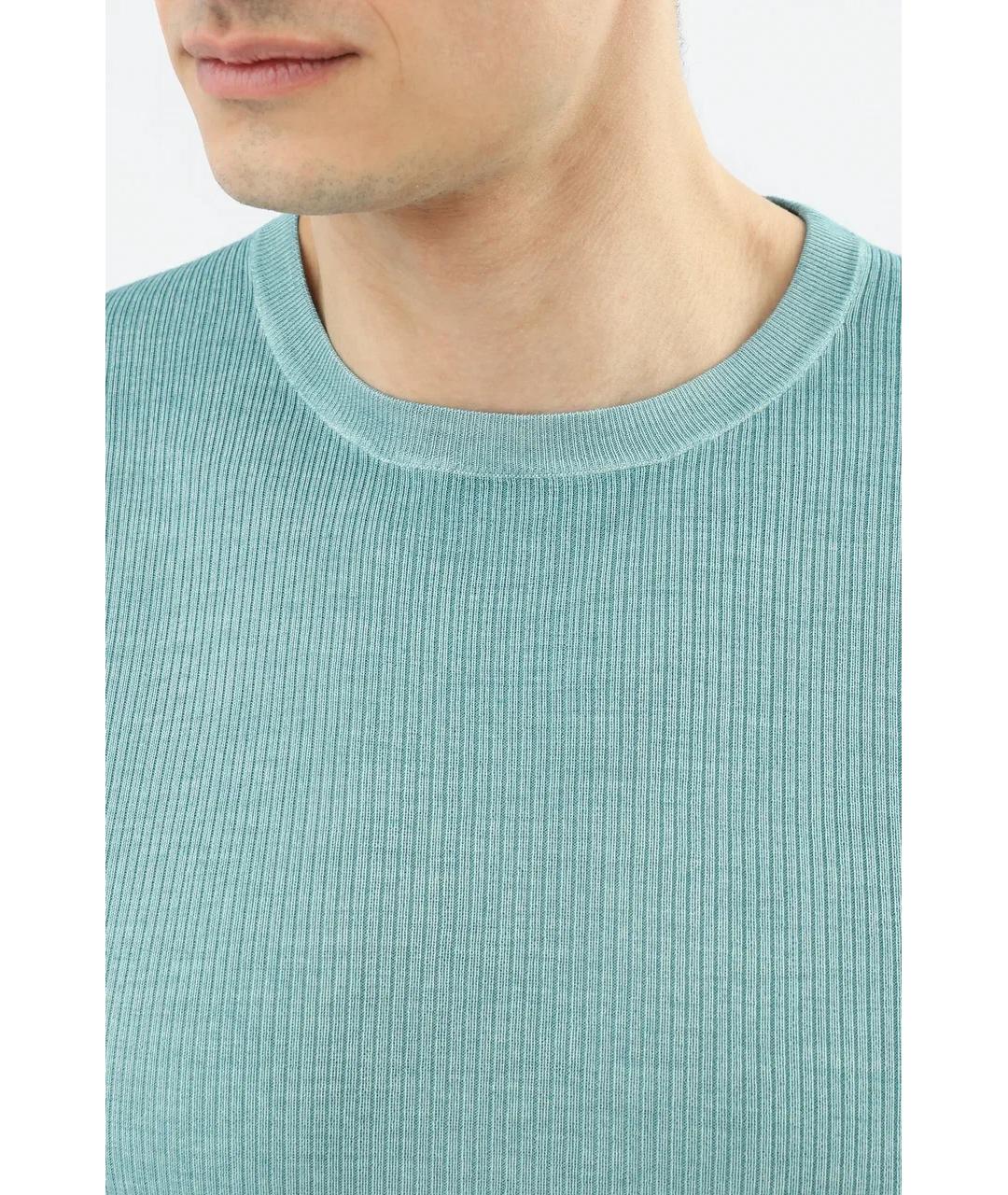 CANALI Бирюзовый шерстяной джемпер / свитер, фото 3