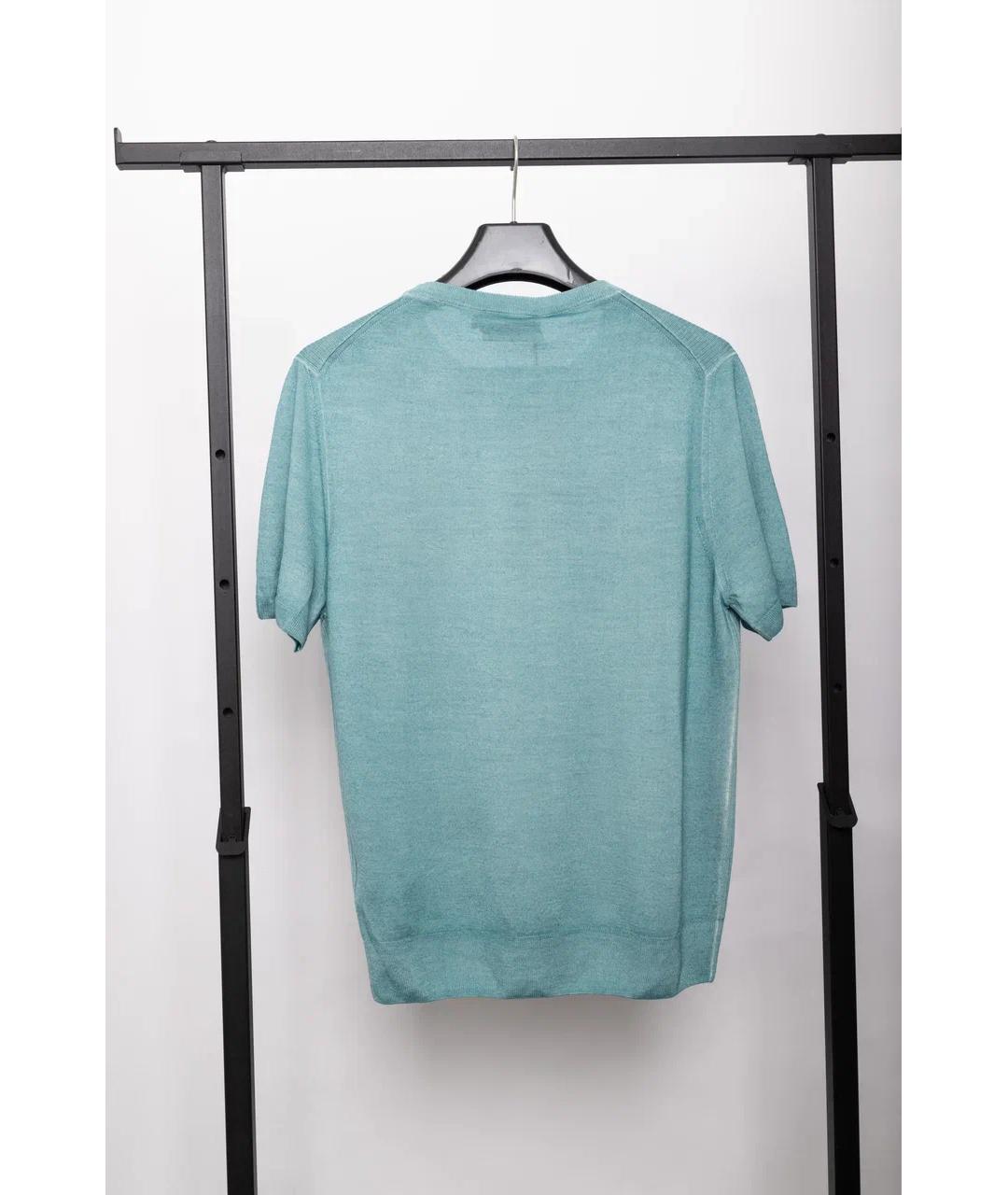 CANALI Бирюзовый шерстяной джемпер / свитер, фото 6