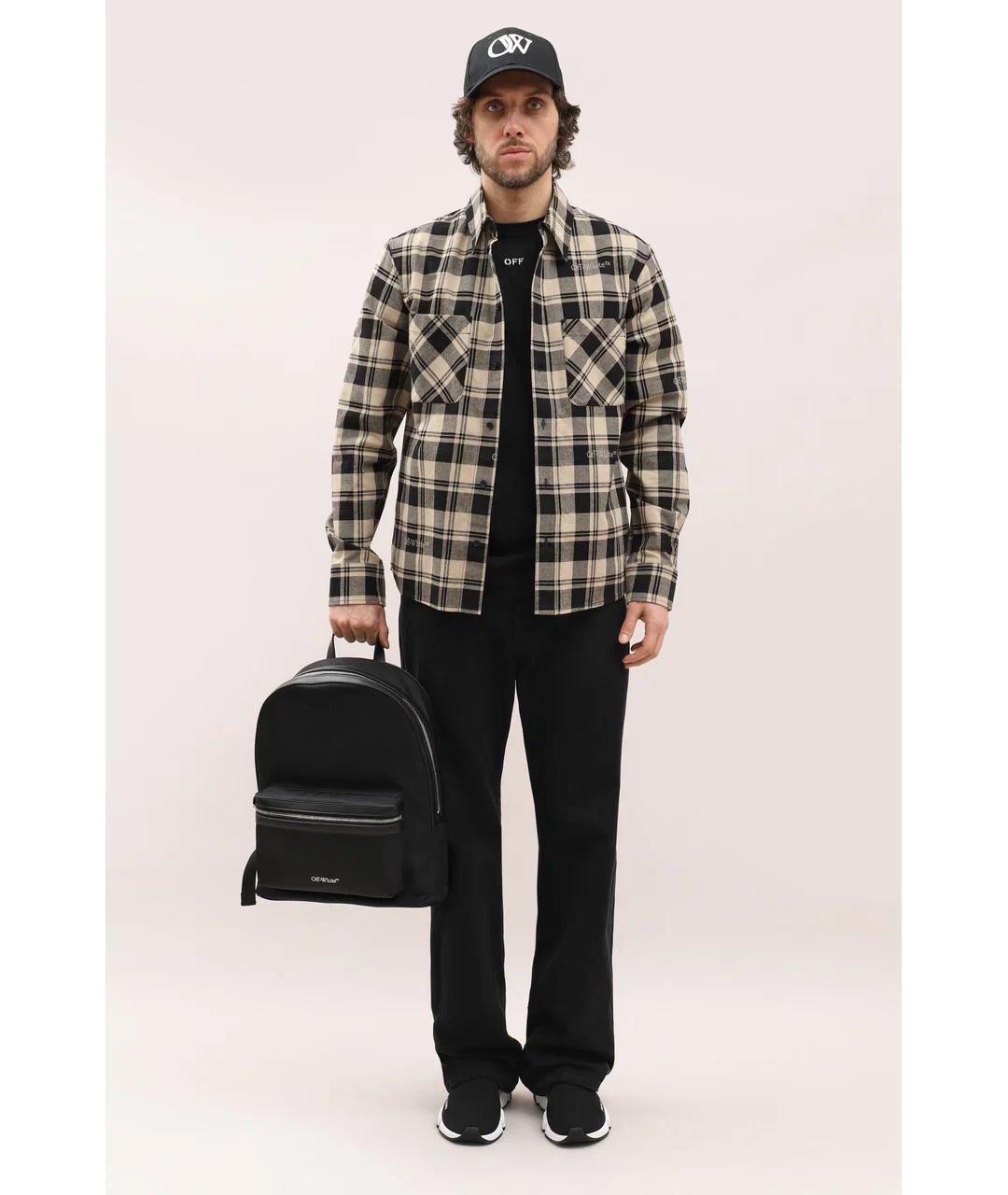 OFF-WHITE Бежевая хлопковая кэжуал рубашка, фото 5