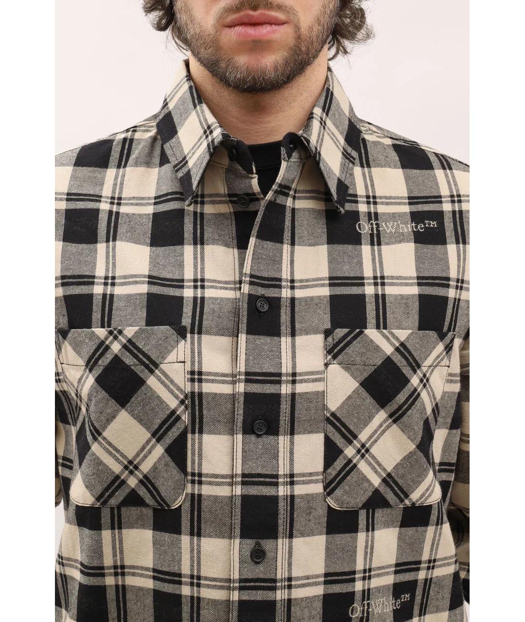 OFF-WHITE Бежевая хлопковая кэжуал рубашка, фото 4