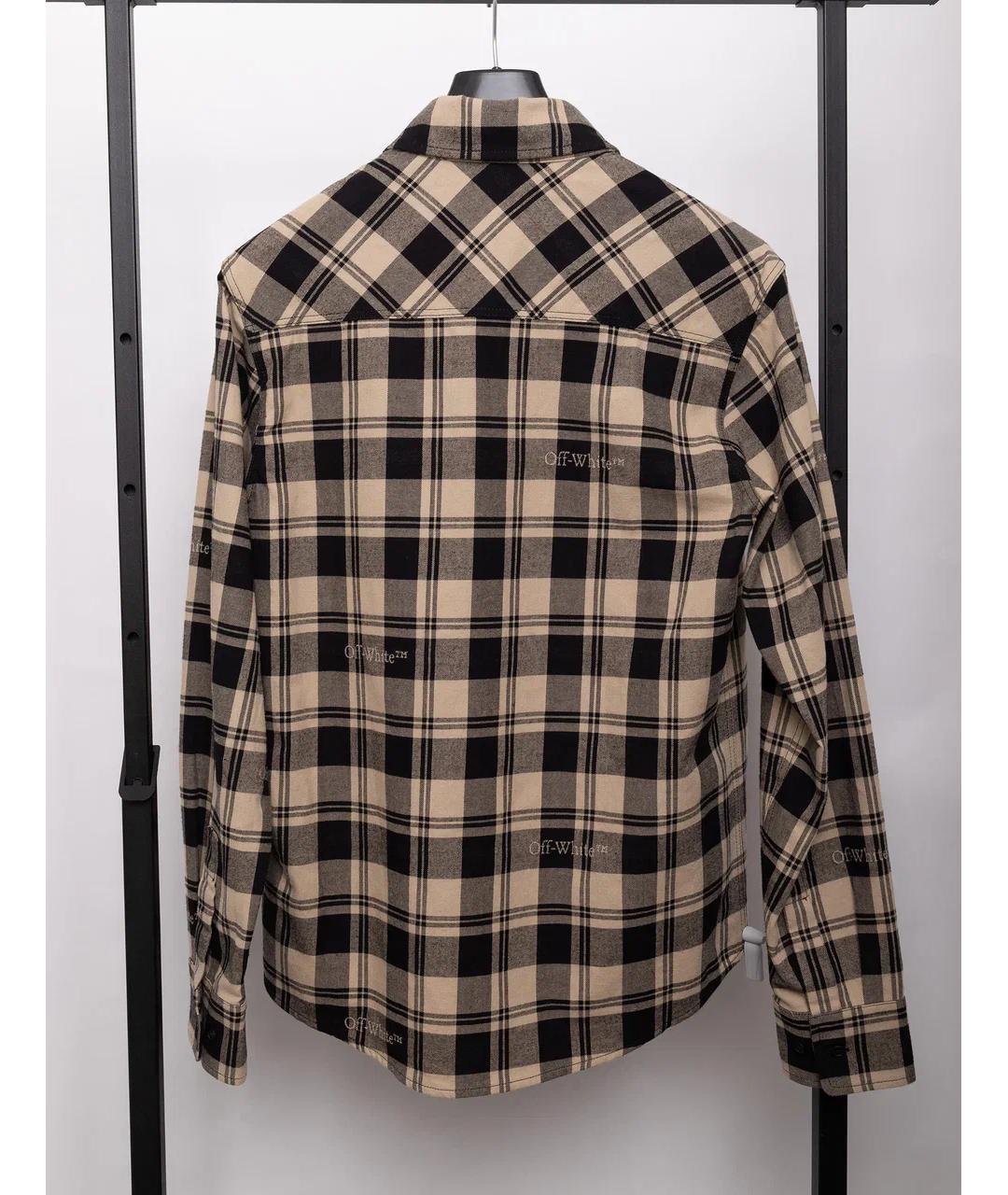 OFF-WHITE Бежевая хлопковая кэжуал рубашка, фото 7