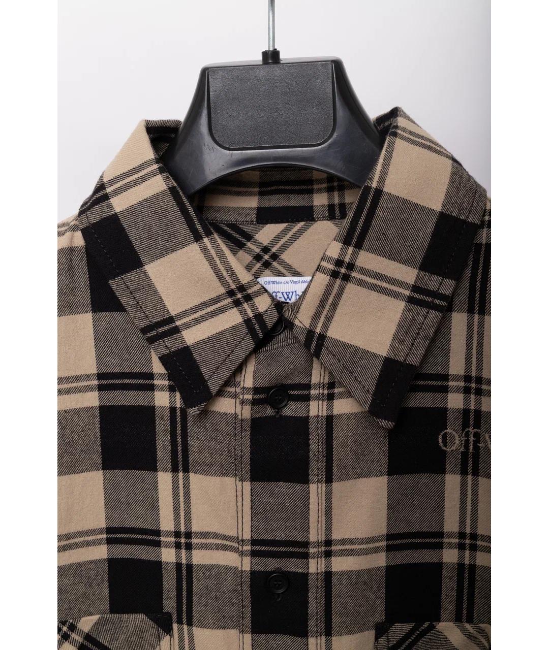 OFF-WHITE Бежевая хлопковая кэжуал рубашка, фото 8