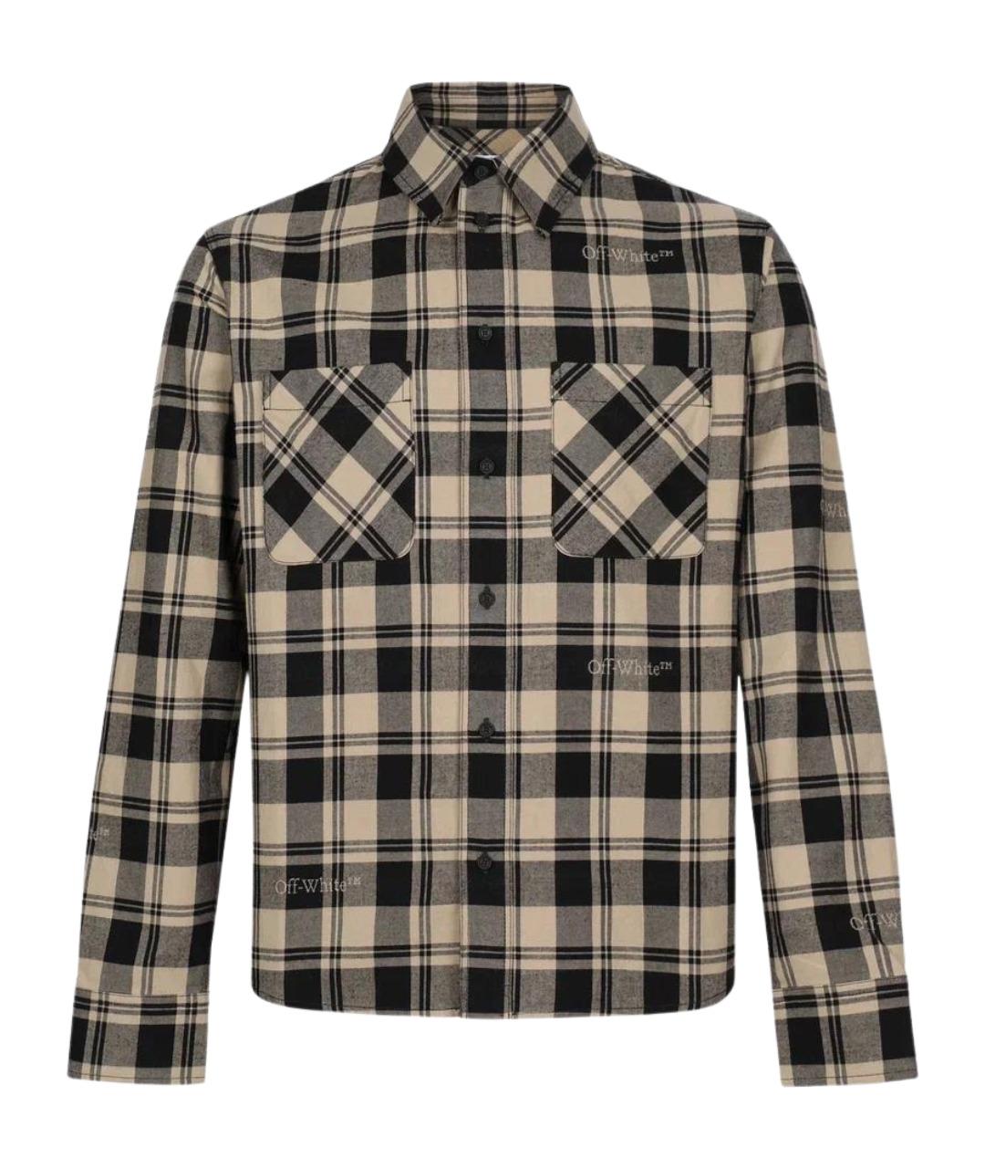OFF-WHITE Бежевая хлопковая кэжуал рубашка, фото 1