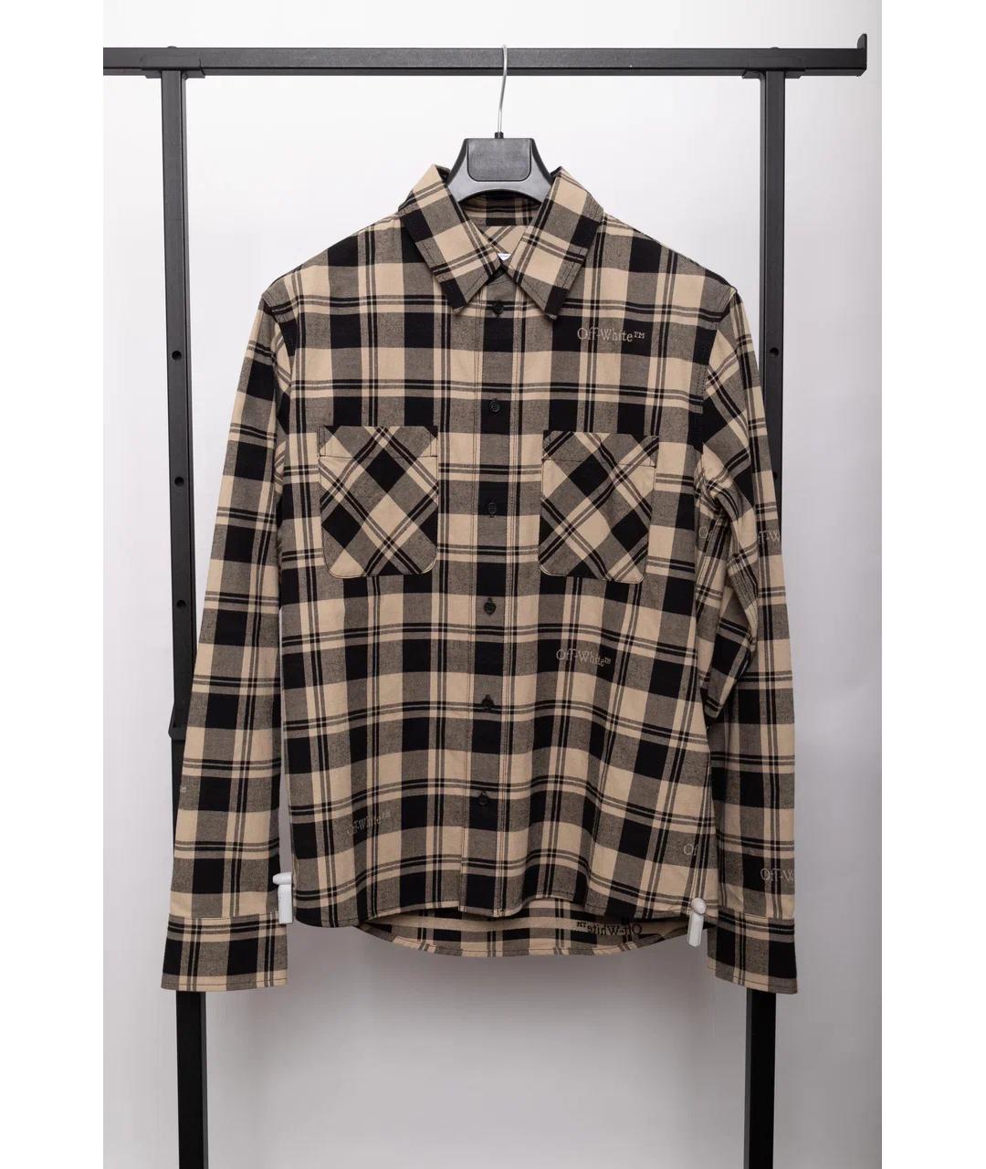 OFF-WHITE Бежевая хлопковая кэжуал рубашка, фото 6