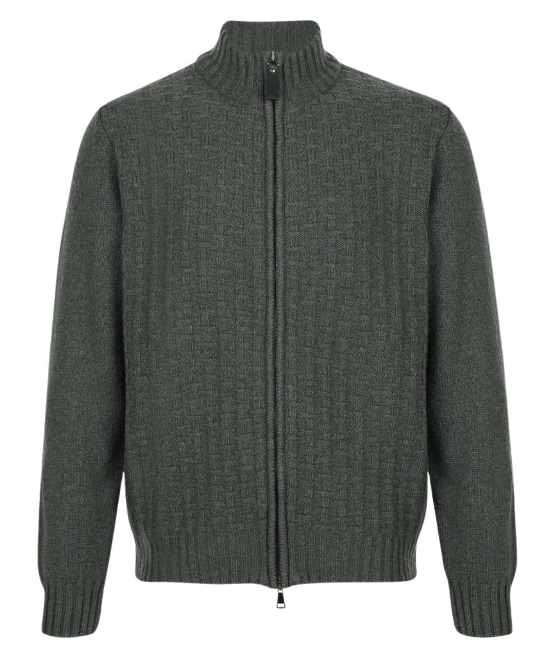 CANALI Зеленый шерстяной кардиган, фото 1