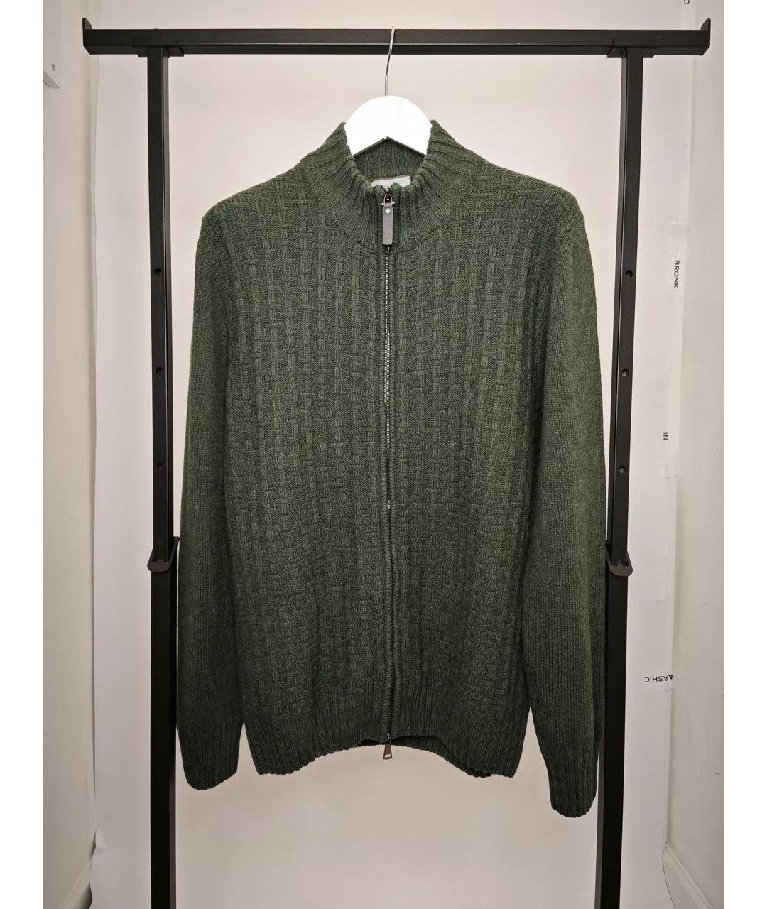 CANALI Зеленый шерстяной кардиган, фото 6