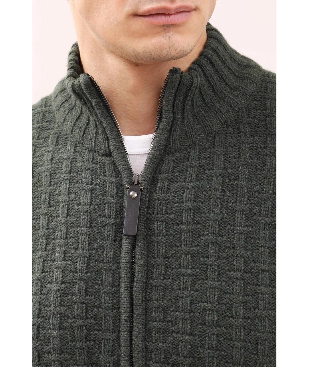 CANALI Зеленый шерстяной кардиган, фото 4