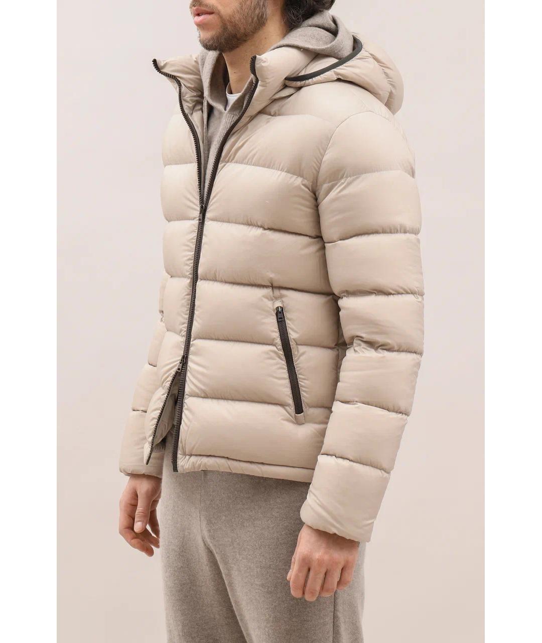 HERNO Бежевый полиамидовый пуховик, фото 3