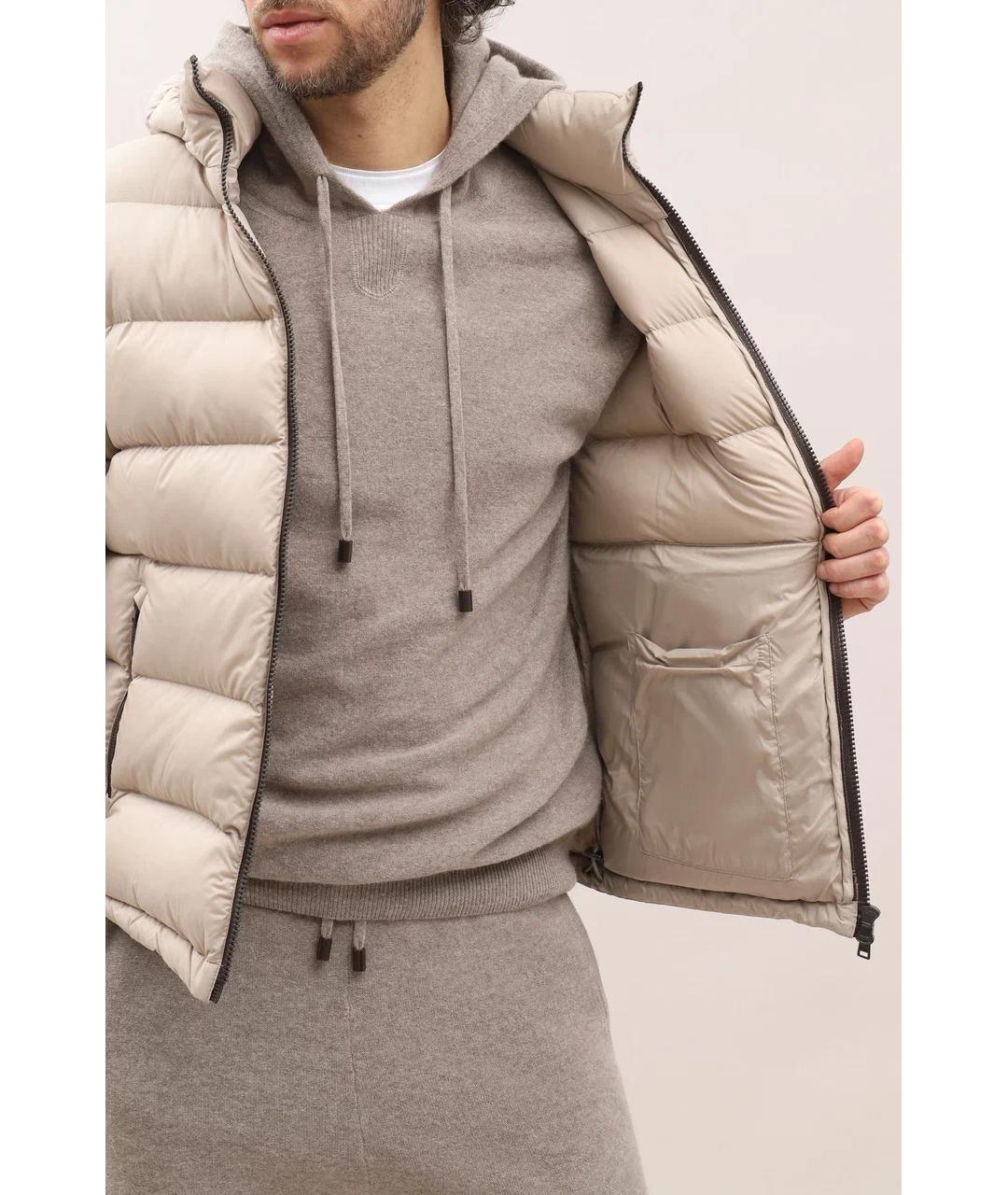 HERNO Бежевый полиамидовый пуховик, фото 5